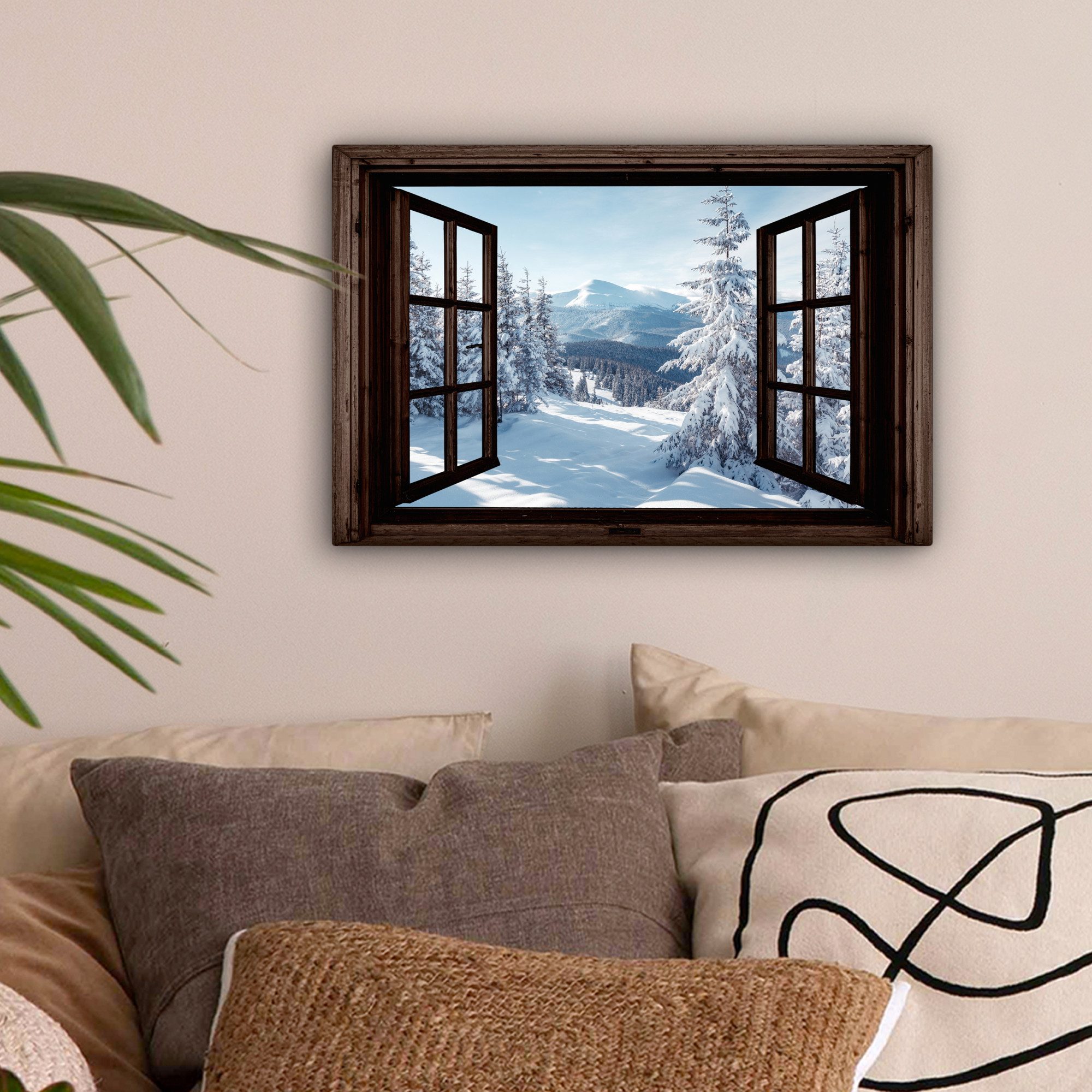 OneMillionCanvasses® Leinwandbild Winter - Landschaft - Natur - Berg - Bäum günstig online kaufen