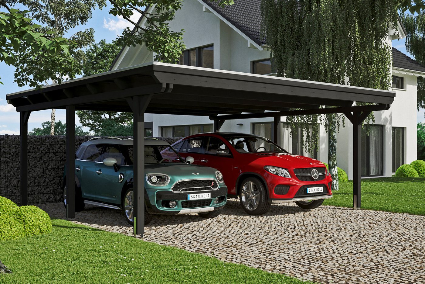 Thumbnail - Skanholz Doppelcarport Emsland, BxT: 613x604 cm, 248 cm Einfahrtshöhe