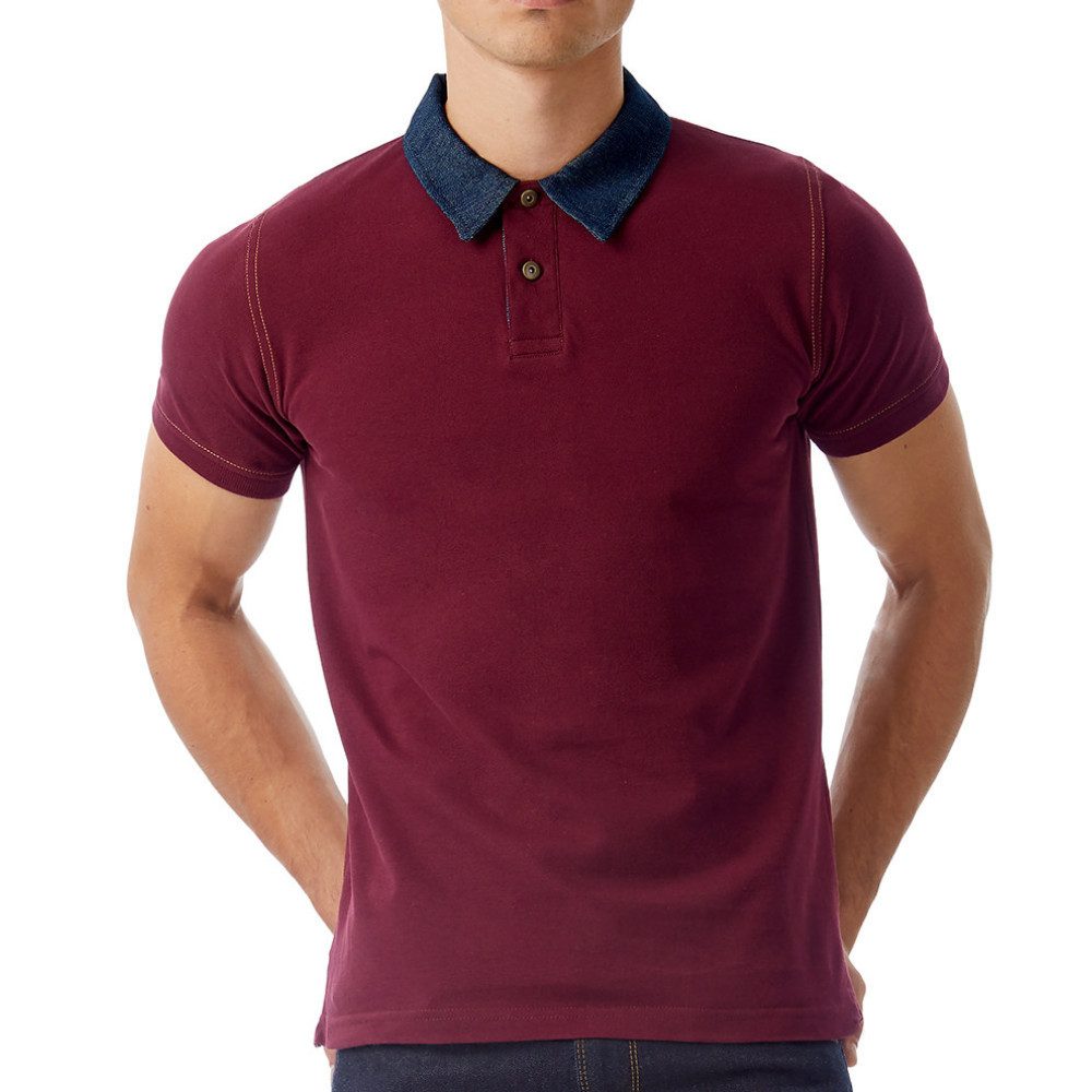 B&C Poloshirt Baumwolle Herren Modern Slim Fit Polohemd S
