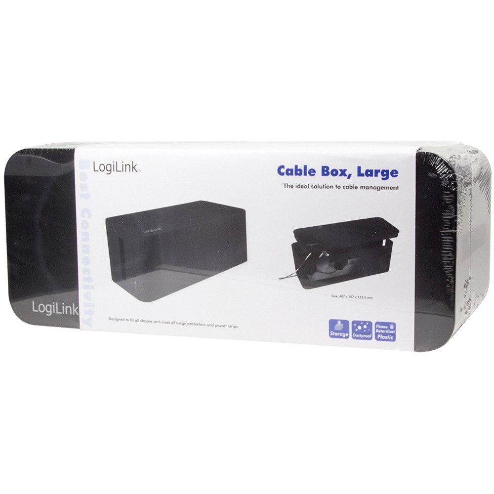 LogiLink Montagerückgehäuse LogiLink KAB0062 Kabel-Gehäuse 133.5 x 407 x 157 Kunststoff Schwarz, (KAB0062)