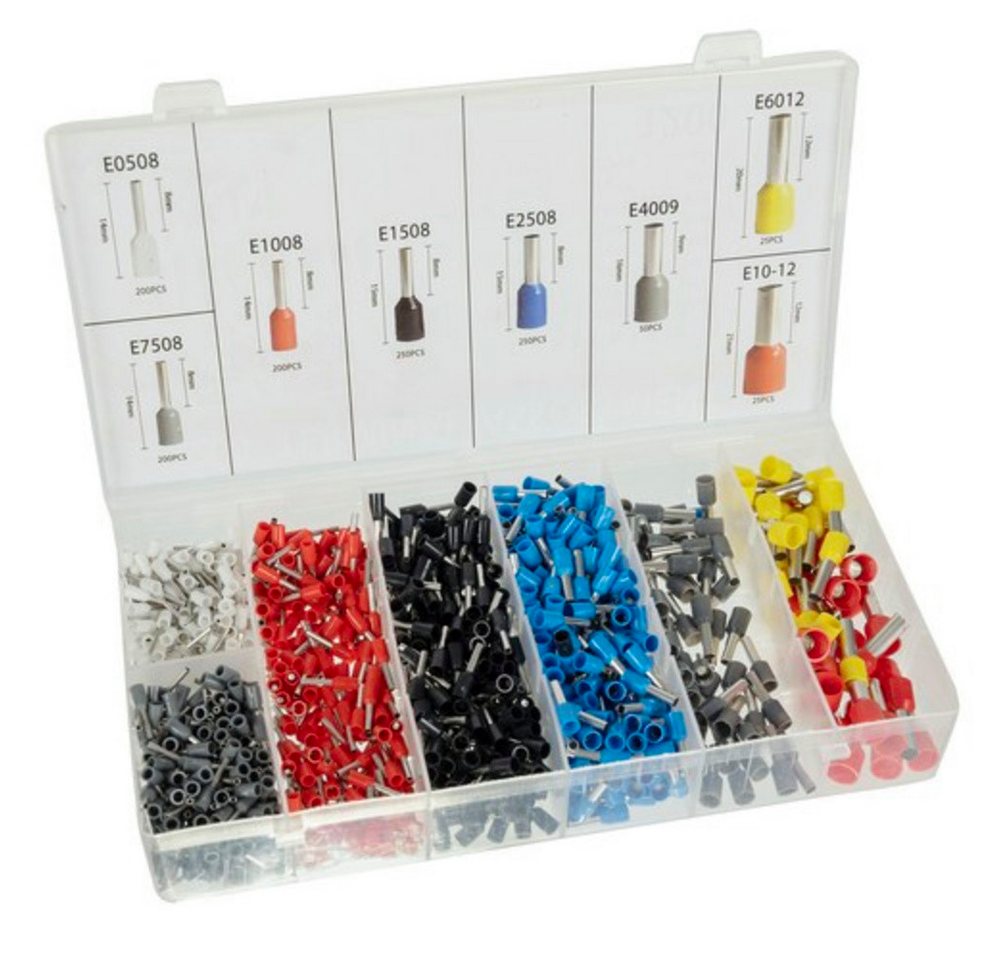 Thumbnail - BIGSTREN Crimpzange Zange für Aderendhülsen, Spar-Set 1-tlg., 0,25–10 mm2, Bullet Crimper + 1200 Hülsen im Organizer