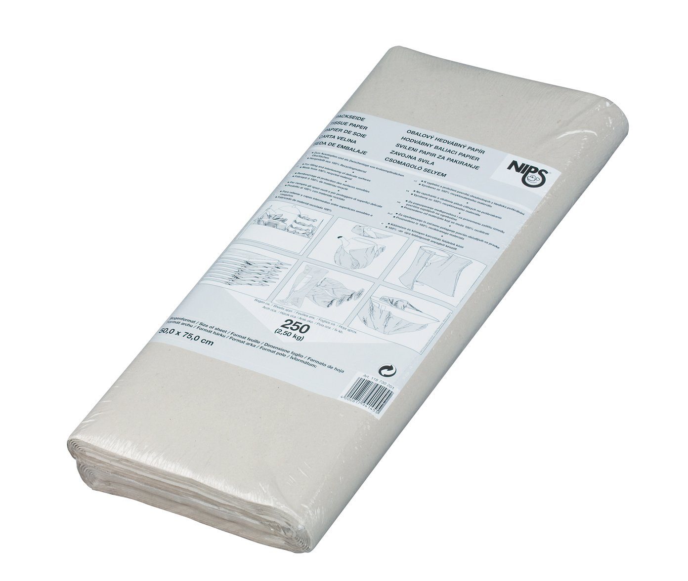 PACKSEIDE - (1St) kg Blatt), (2,5 x 250 ca. cm NIPS 75 Pack 50 Packpapier