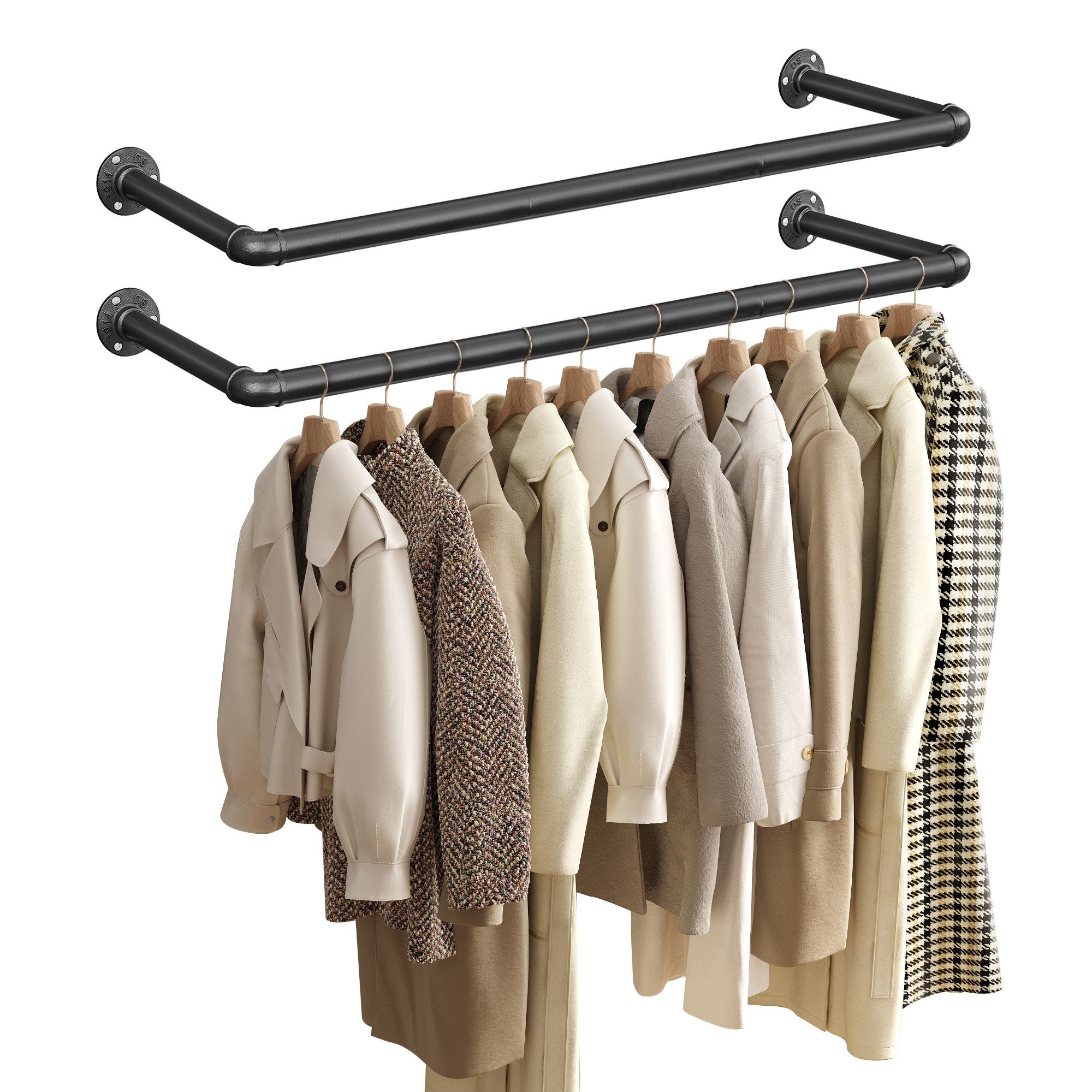 SONGMICS Kleiderstange (2 St), Wandmontage, 92 x 30 x 7,5 cm. Reduzierter Preis € 29,99. Unverbindliche Preisempfehlung € 46,99