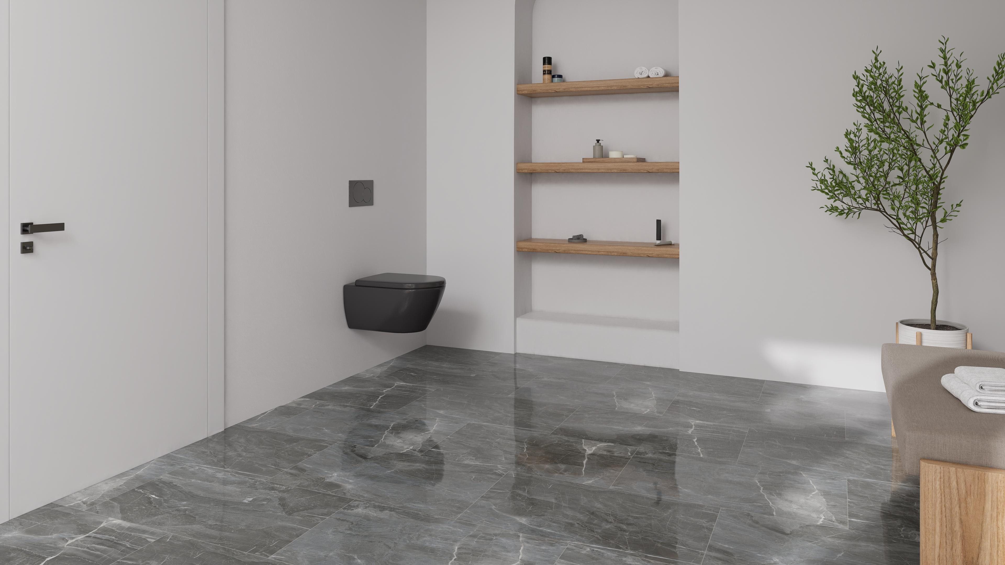 Check Vinylboden – Klick-Vinyl Hochglanz Marmoroptik 83x47 cm – wasserfest & robust –, Hochglanz-Fliese XL, inkl. Trittschalldämmung, Packung, In 1 Packung: 6 Paneele - 2,341m², 1 Packung: 6 Stück, 2,341 m², Check one