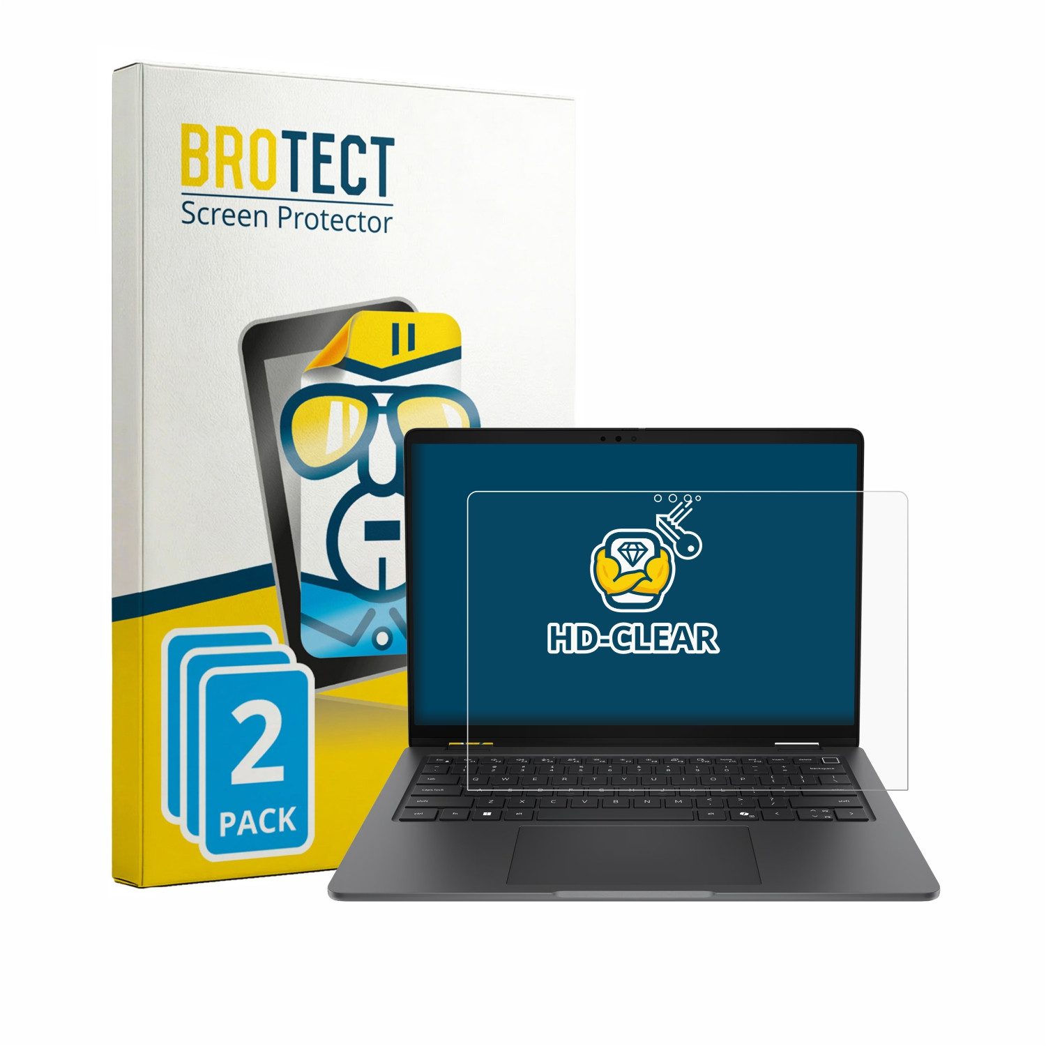 BROTECT Displayschutzfolie Schutzfolie für Dell Pro 7 Series 13 2-in-1 P703260, 2 Stück, Displayschutz Schutz Folie Klar Transparent