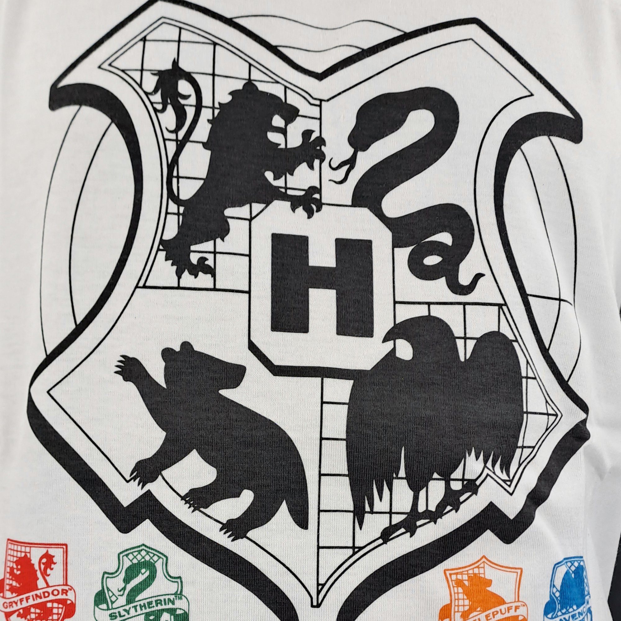 Harry Pyjama 100% kurzarm Potter Weiß Hogwarts 164, 134 Jugend Potter bis Gr. Schlafanzug Harry Baumwolle