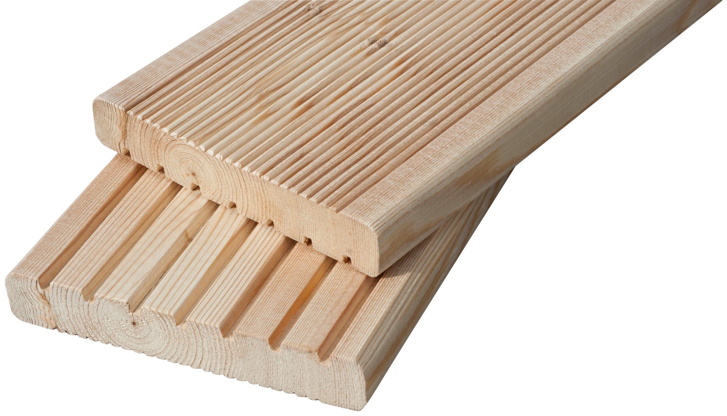 BM Massivholz Terrassendielen, 12 m², BxL: je 14x200 cm, 24 mm Stärke, mit Unterkonstruktion