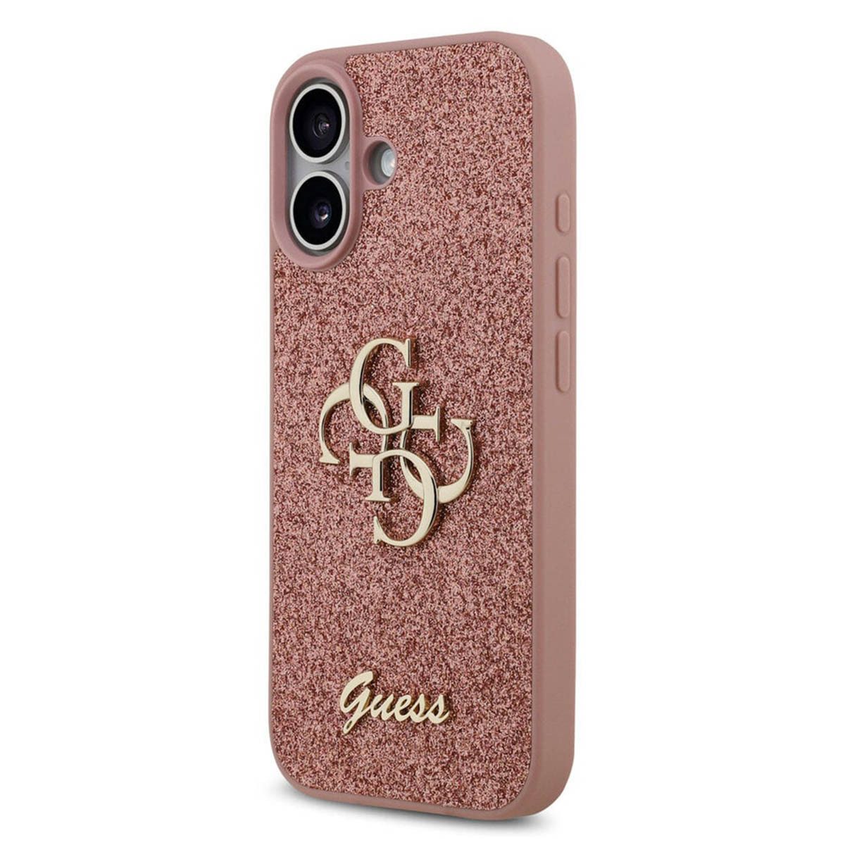 Guess Backcover Guess 4G Metal Logo Back Cover mit Glitter Apple iPhone 17 - Rosa – Bild 3 von 4