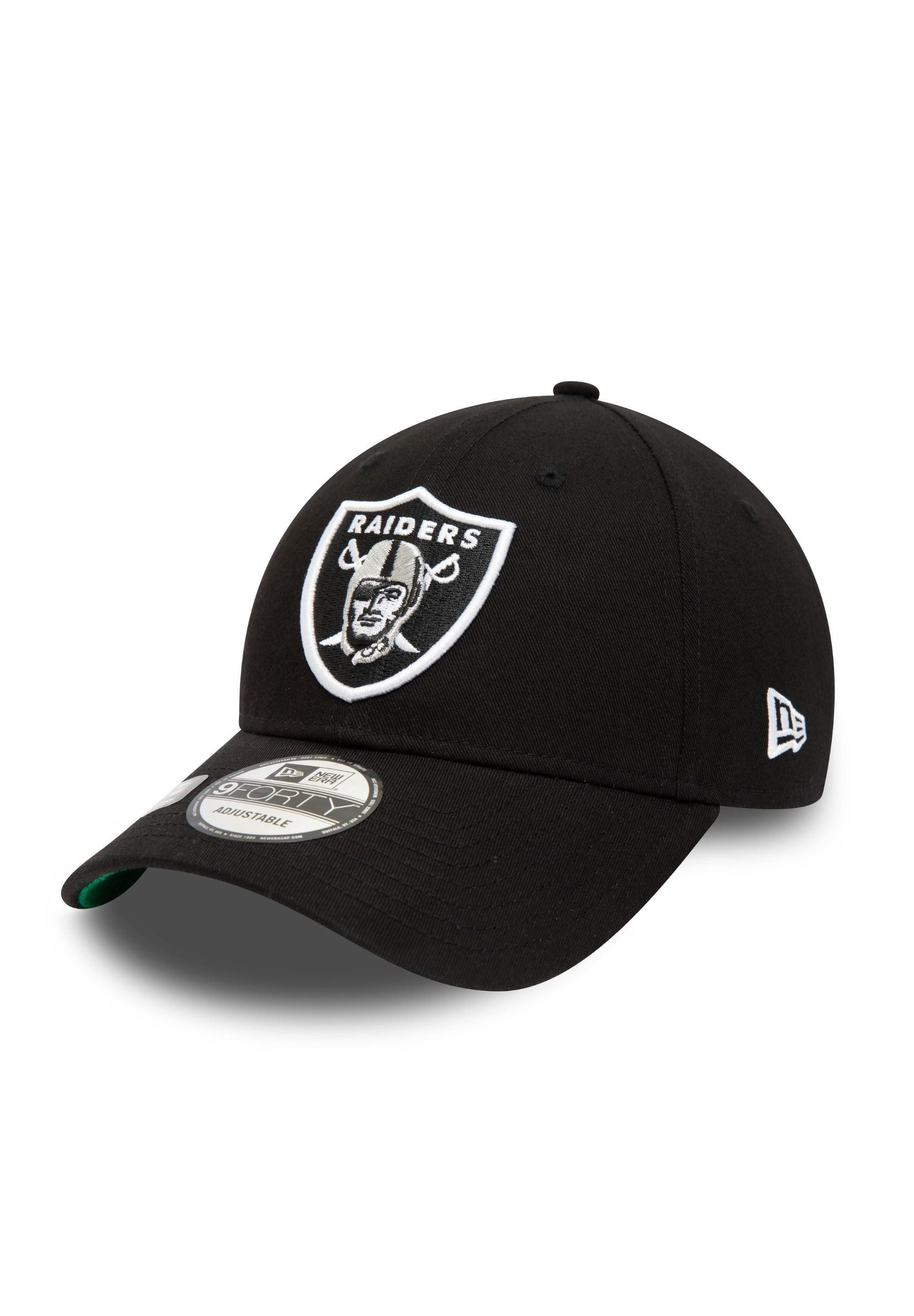 New Era Baseball Cap Las Vegas Raiders NFL Team Side Patch Black 9Forty Adjustable Cap New (1-St)
