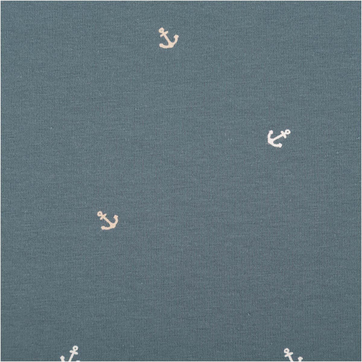 SCHÖNER LEBEN. Stoff Jerseystoff Meterware Baumwolljersey Anker blau 1,50m, allergikergeeignet