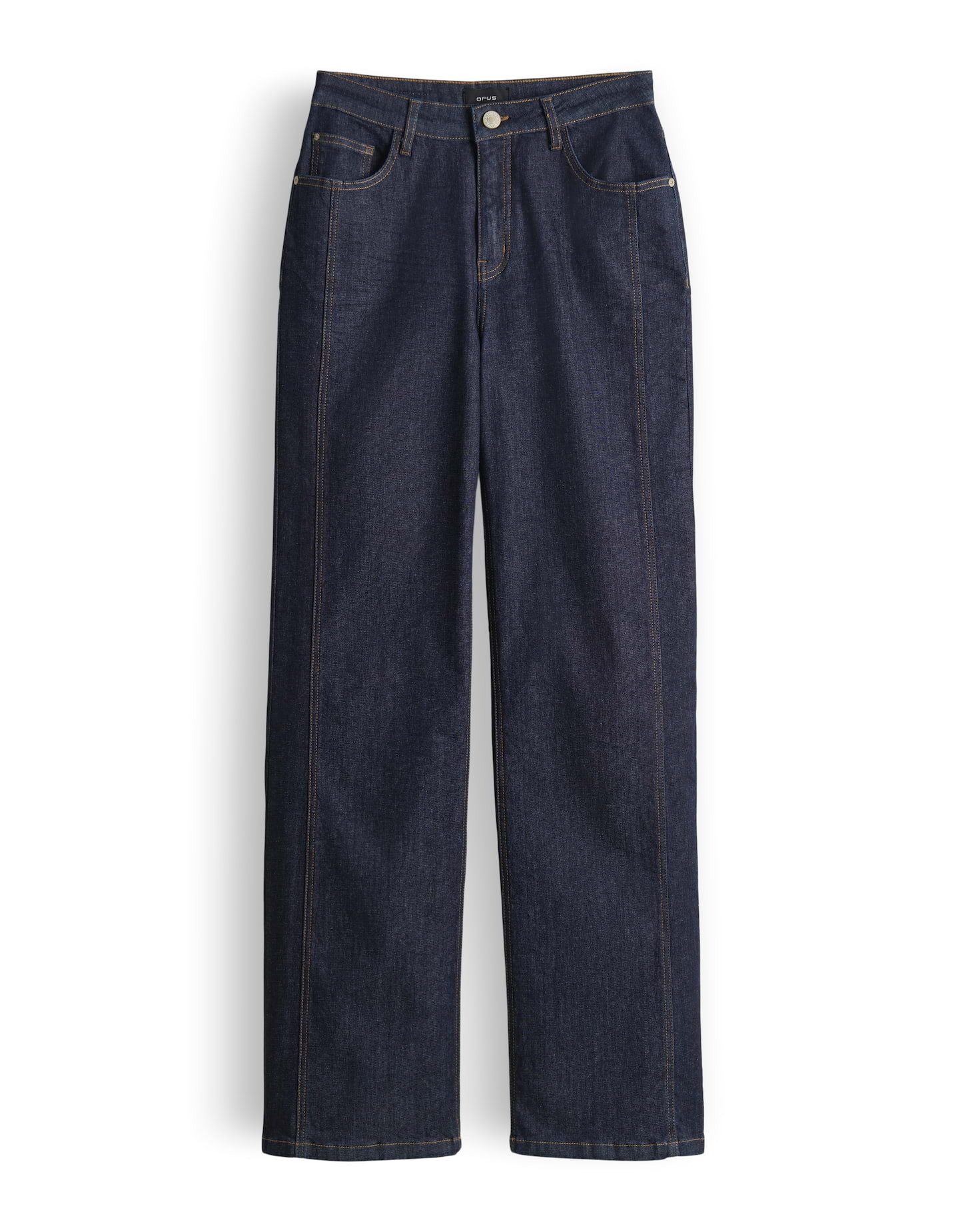 OPUS Weite Jeans MIVA aus BCI Cotton Mix Mid Rise Weiter gerader Beinverlauf, 5-Pocket-Design, verdeckter Zip-Fly