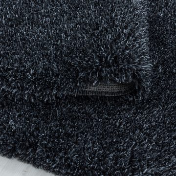 Hochflor-Teppich Unicolor - Einfarbig, Carpettex, Rund, Höhe: 30 mm, Runder Teppich Wohnzimmer Einfarbig Shaggy versch. farben und größen