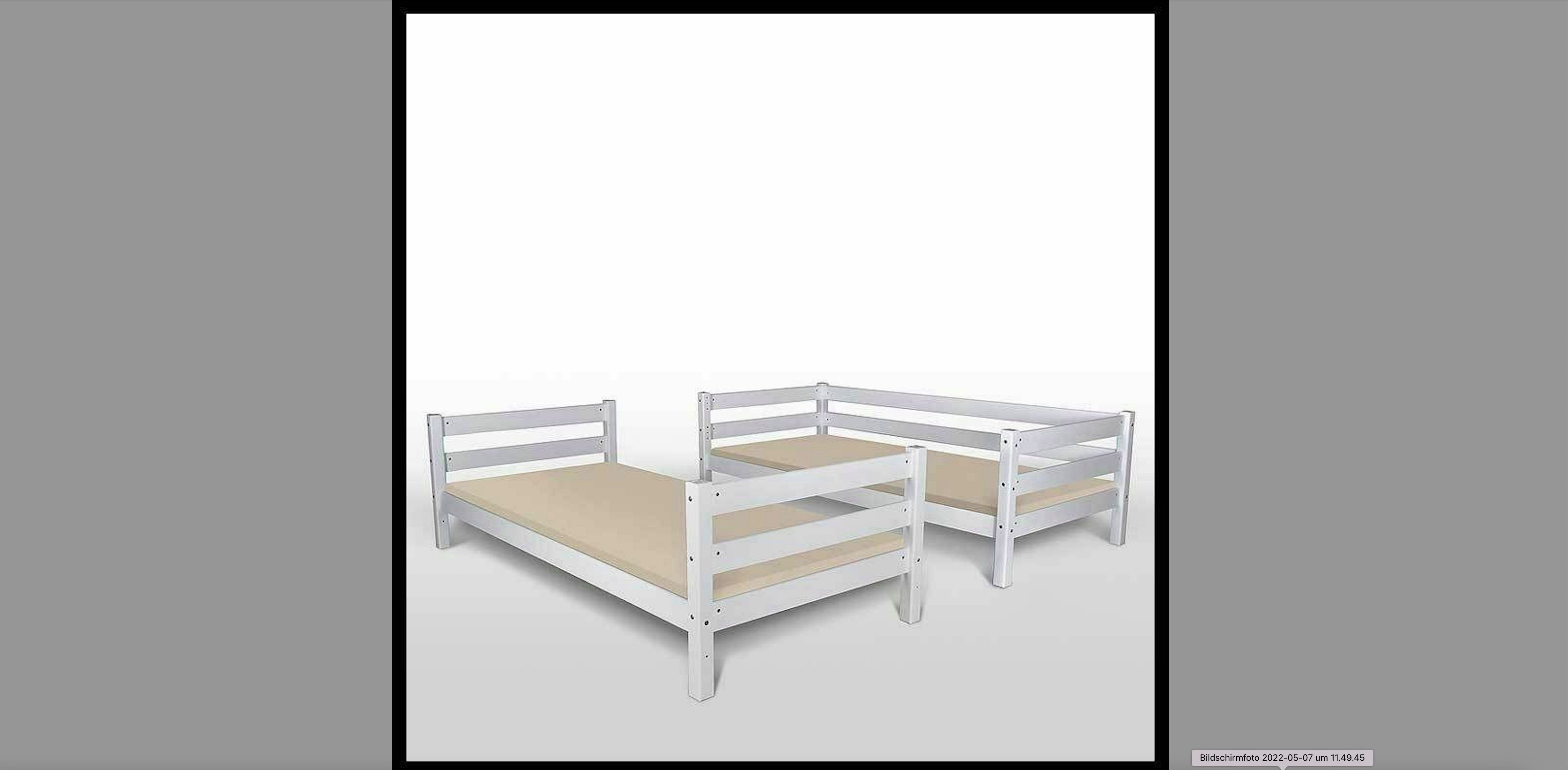 Homeline Kevin Bunk Bed, Children's Bed, White, Loft Bed, Divisible, Solid Wood, 90x200 cm