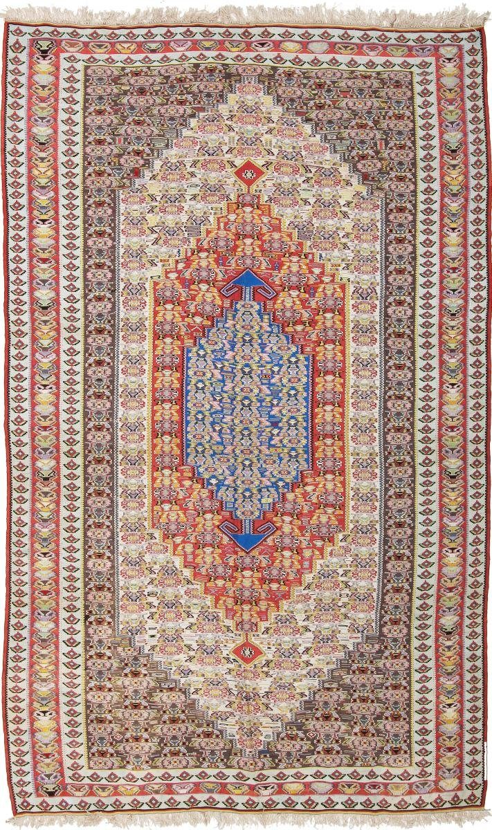 Orientteppich Kelim Senneh 159x259 Handgeknüpfter Orientteppich / Perserteppich, Nain Trading, rechteckig, Höhe: 4 mm