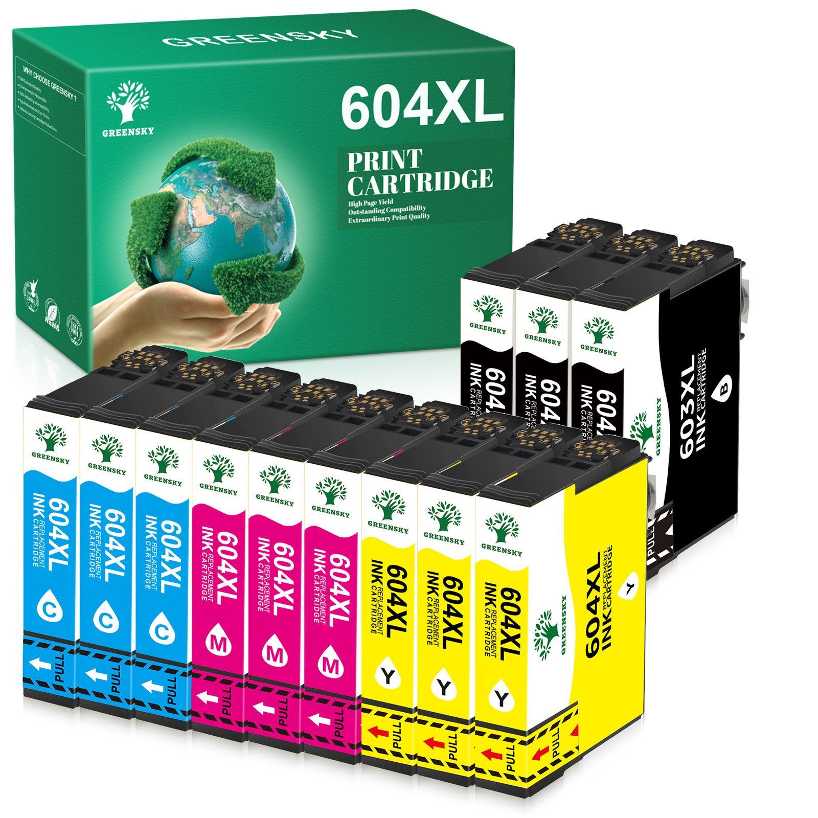 Greensky 12/15PK Multipack 604XL für EPSON 604 XL Druckerpatronen Tintenpatrone (WF-2910DWF WF-2930DWF WF-2935DWF WF-2950DWF, XP-2200 XP-2205 XP-3200 XP-3205 XP-4200 XP-4250)
