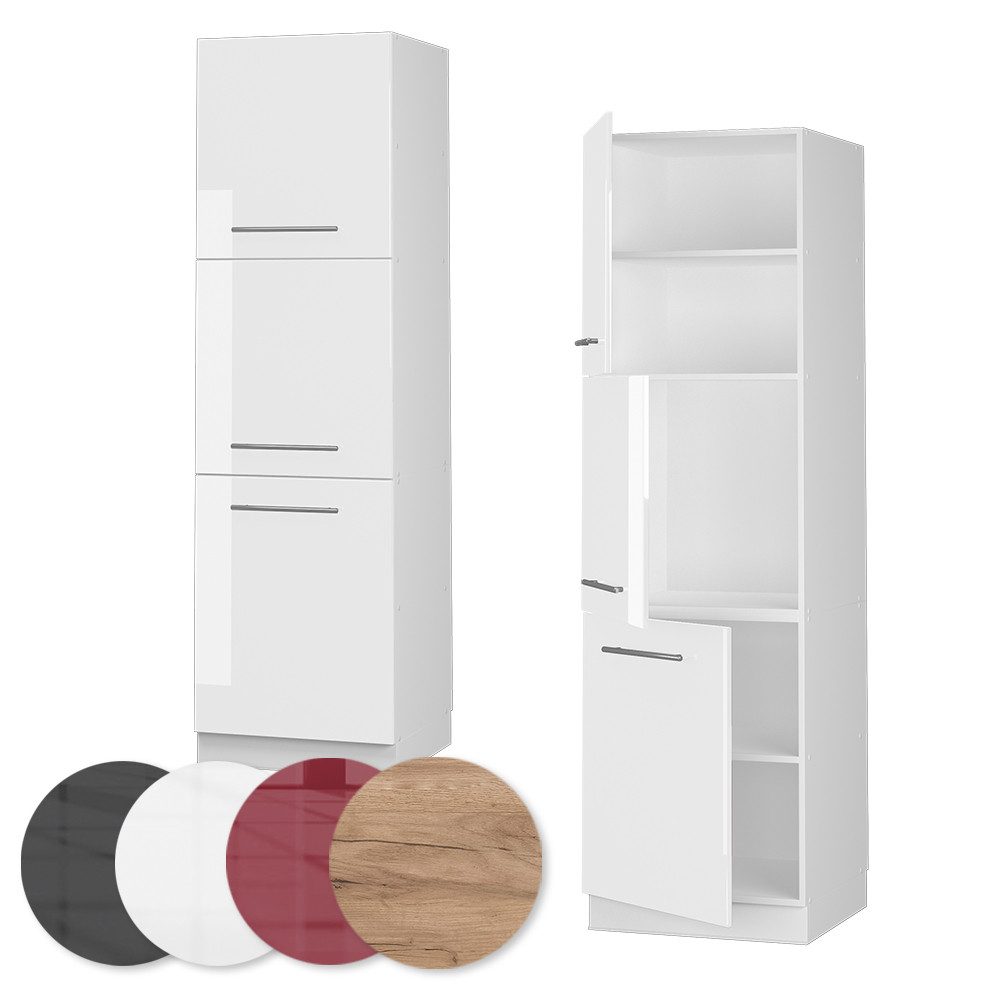 Vicco Hochschrank Fame-Line, Weiß Hochglanz/Weiß, 60 cm (1-St) – Bild 5 von 5