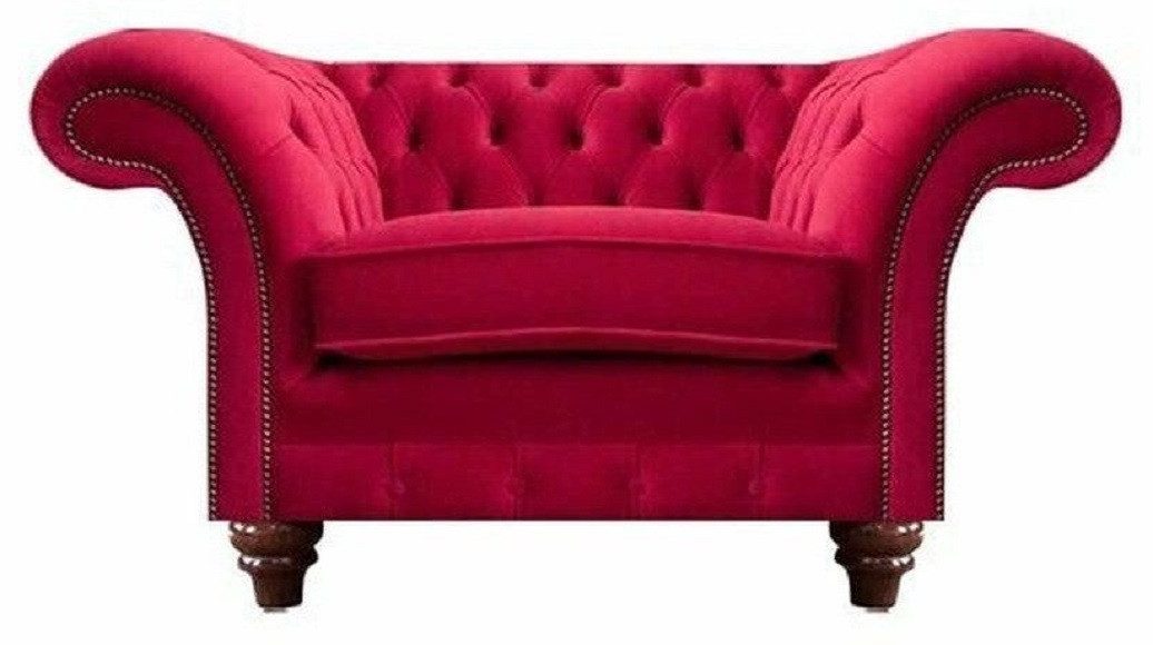 Xlmoebel Chesterfield-Sessel Roter Designer Stoffsessel im Chesterfield-Stil für das Wohnzimmer (Sessel), Hergestellt in Europa