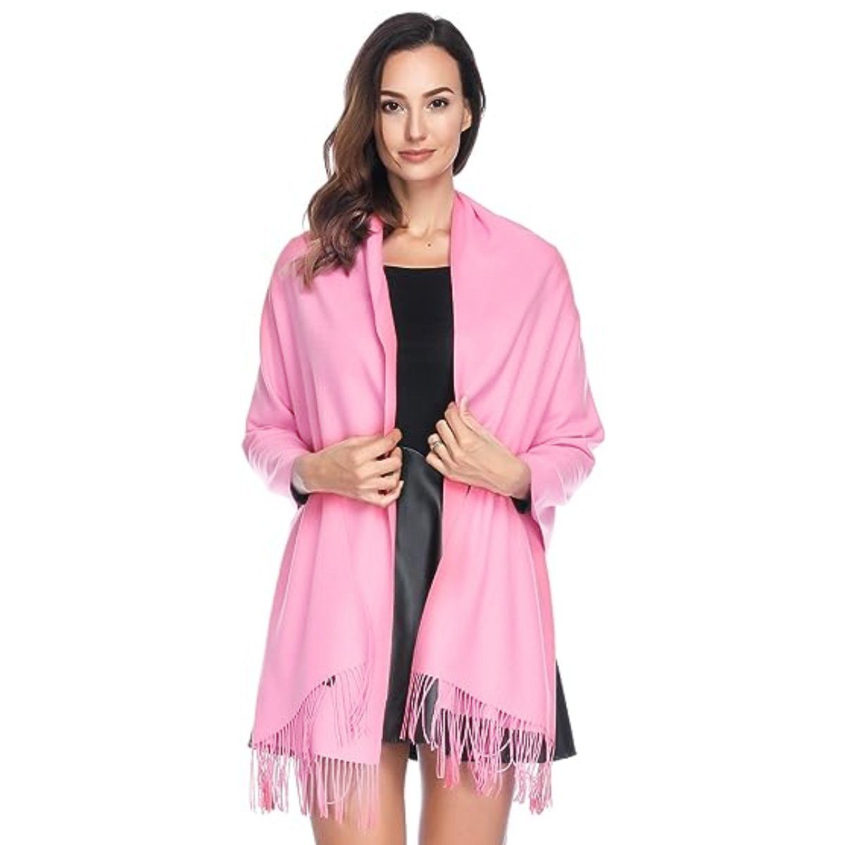 Jormftte Halstuch Schal Damen Stola Damen Rosa Warm für Fransen und Winterschal Herren Mit