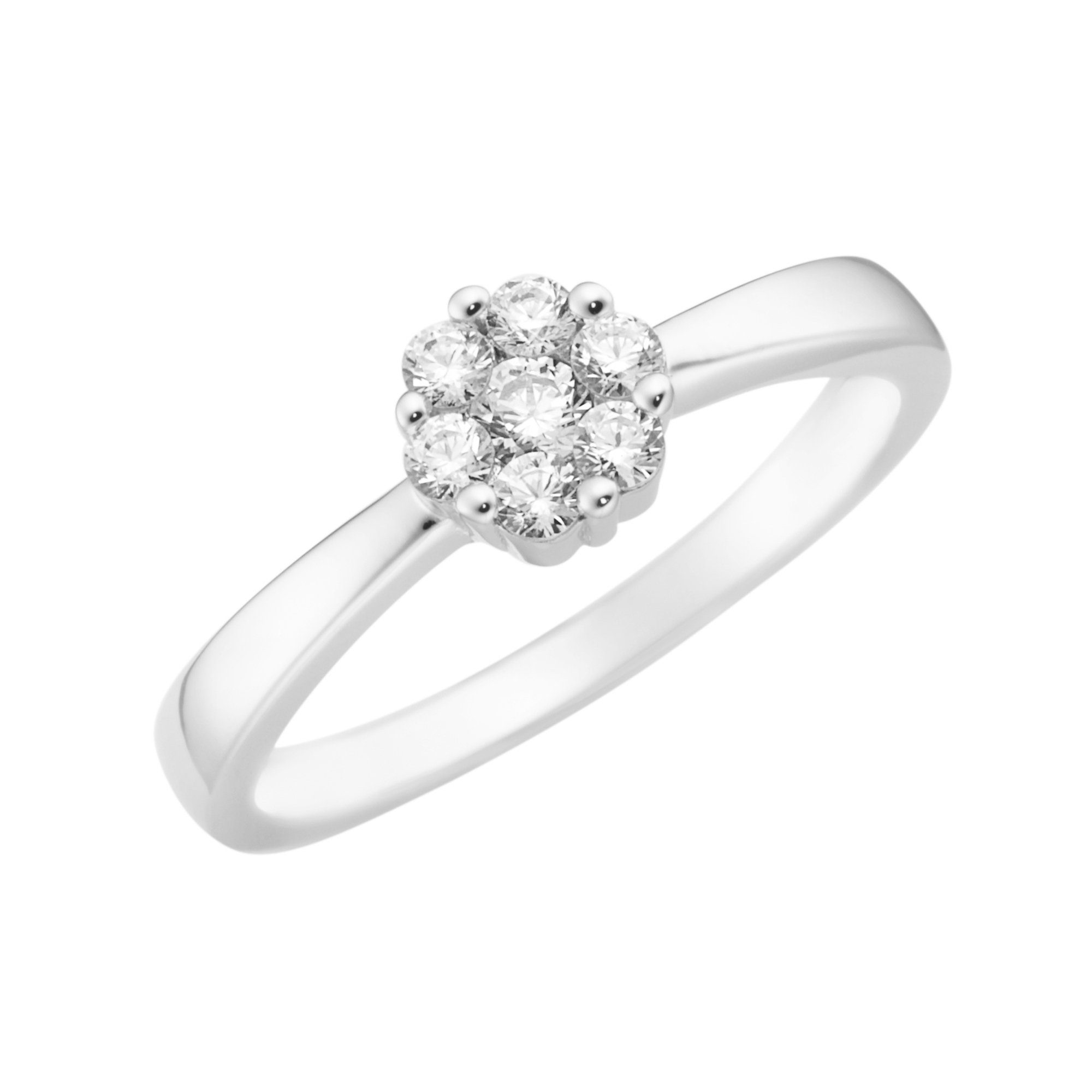 Smart Jewel Fingerring Blüte, Zirkonia Steine, Silber 925