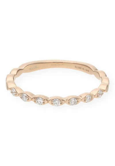 JuwelmaLux Diamantring »Ring Gold Damen mit Diamant(en)« (1-tlg), Rotgold 585/000, inkl. Schmuckschachtel