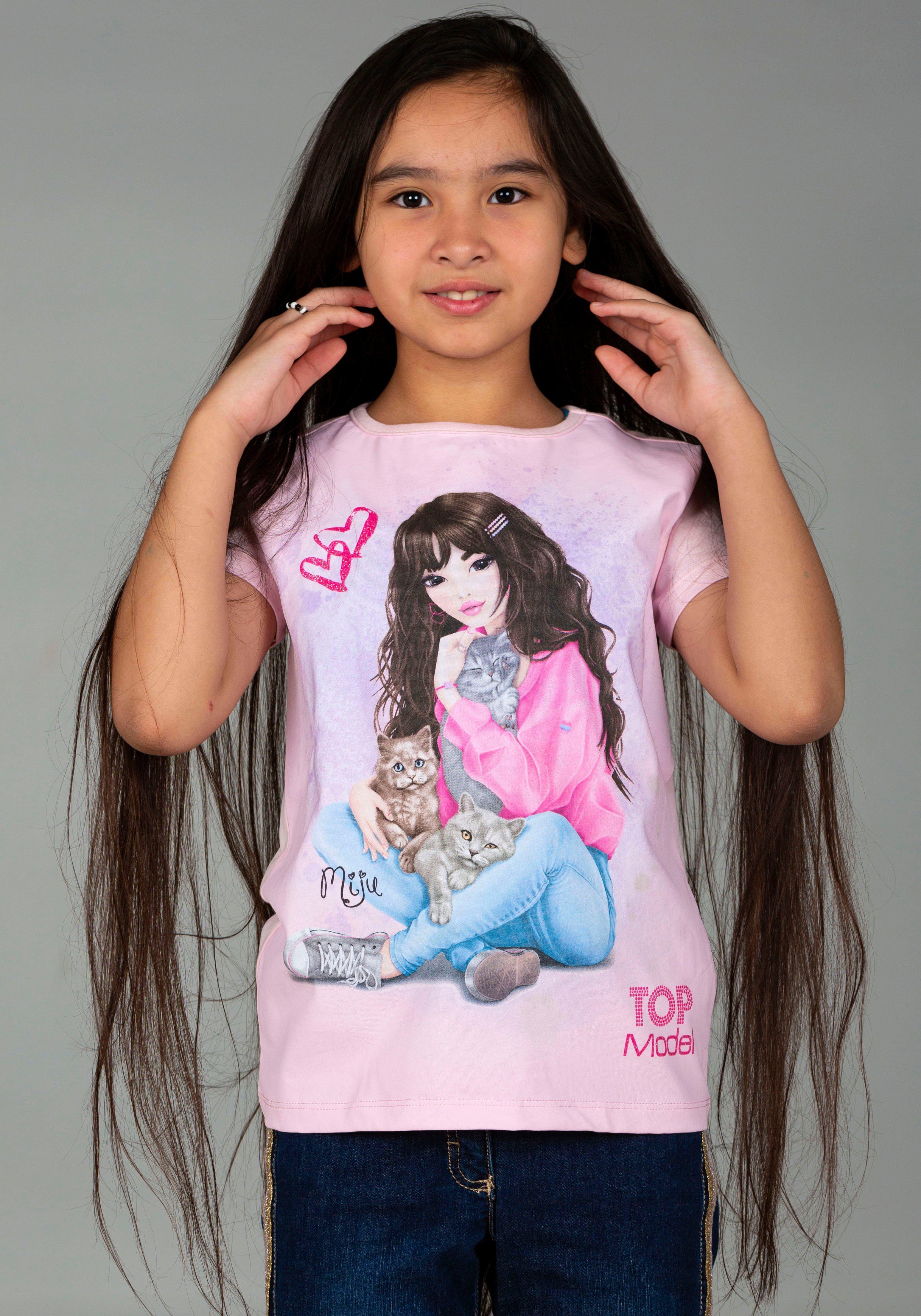 TOPModel T-Shirt TOPModel mit romantischem, großem Frontmotiv