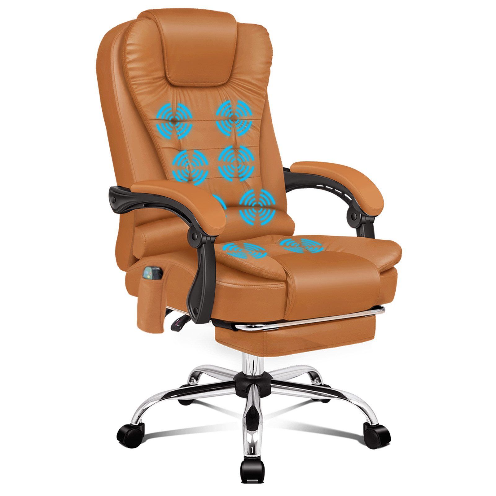 ALFORDSON Bürostuhl 8-Punkt-Massage-Vibration, Höhenverstellbarer Chefsesse günstig online kaufen