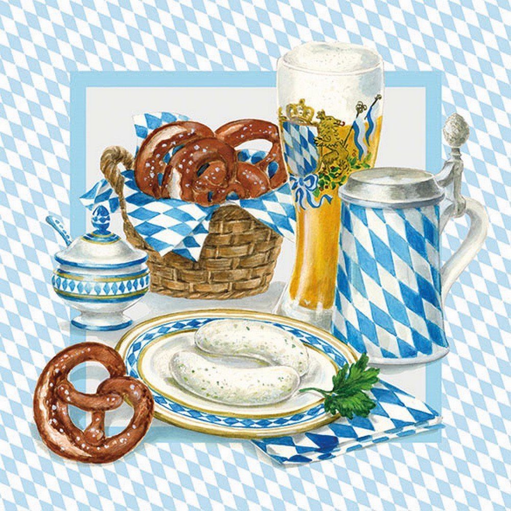 Ambiente Luxury Paper Products Papierserviette 20 Servietten White Sausage 33x33cm, (20 St)