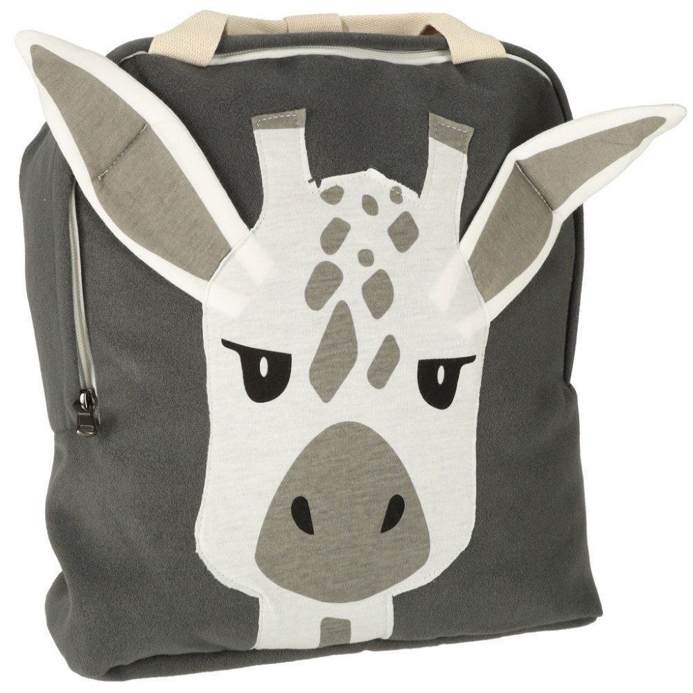 Ikonka Kinderrucksack Giraffenfreude - Kinder-Rucksack für Abenteuer mit Baby-Giraffenmotiv (Kinderrucksack-Set), Niedlicher Rucksack mit Giraffenmuster und verstellbaren Trägern.