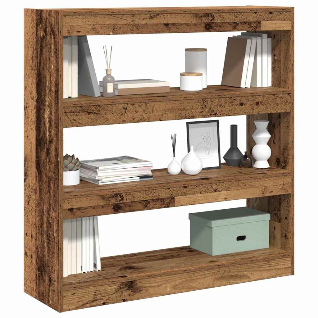 vidaXL Bücherregal Bücherregal 3 Ebenen 100 x 30 x 103 cm Holzwerkstoff Altholz, 1-tlg.