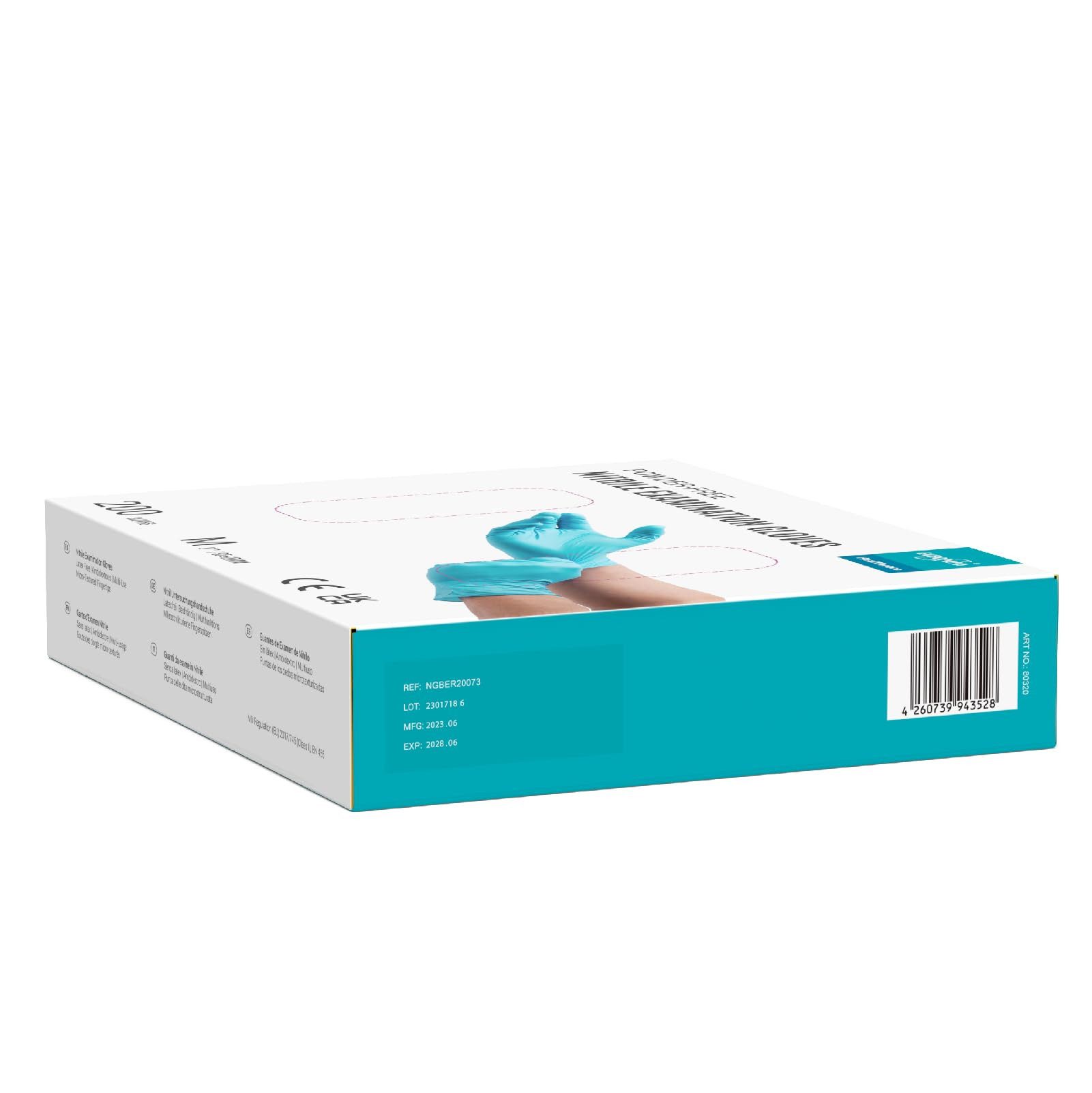 EUROPAPA Nitril-Handschuhe Medical Einmalhandschuhe Untersuchungshandschuhe (200, puderfrei ohne Latex, Gummihandschuhe, EN455 EN374) unsteril latexfrei disposible gloves