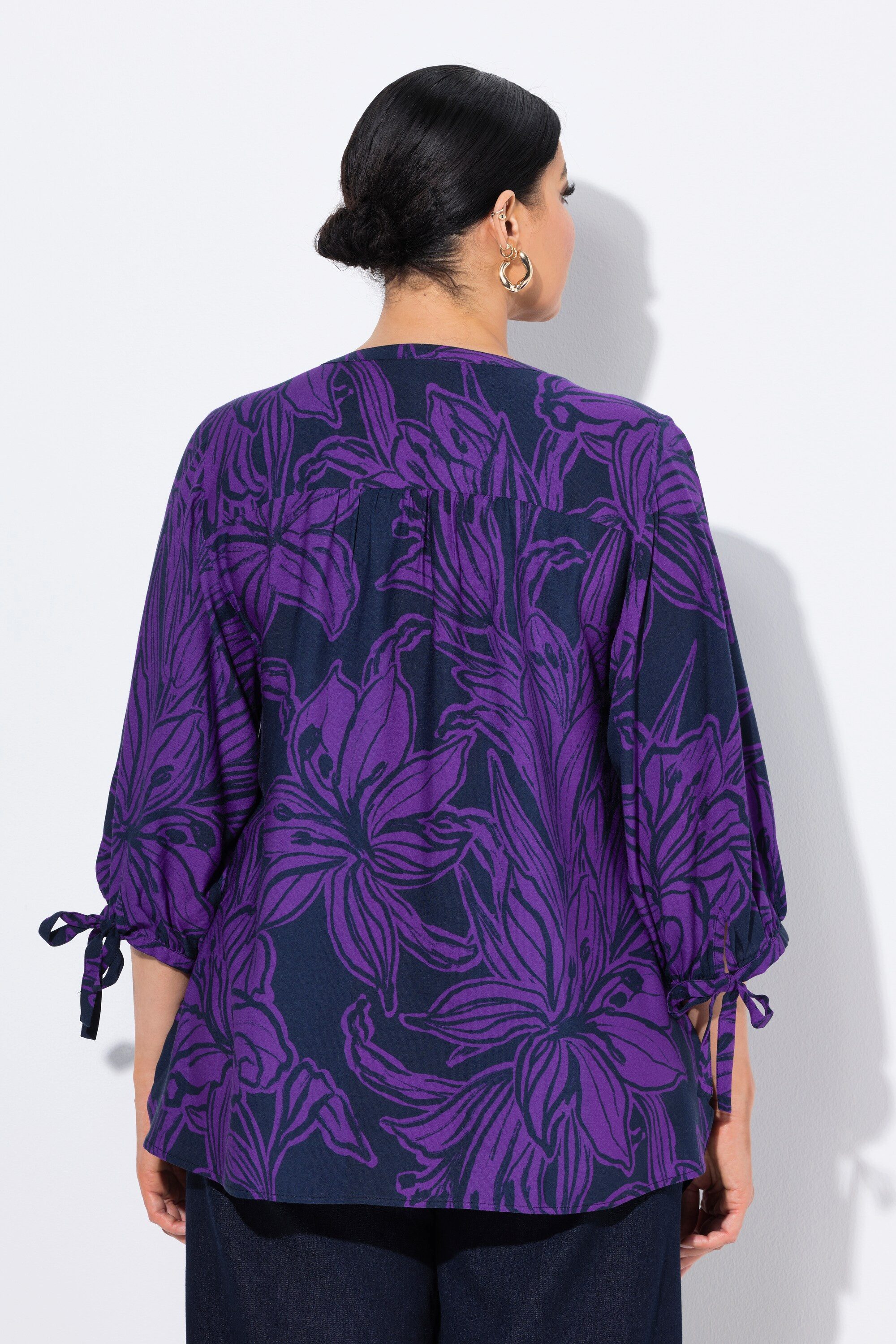 Ulla Popken Tunika Tunika Blüten A-Linie 3/4-Arm – Bild 3 von 4