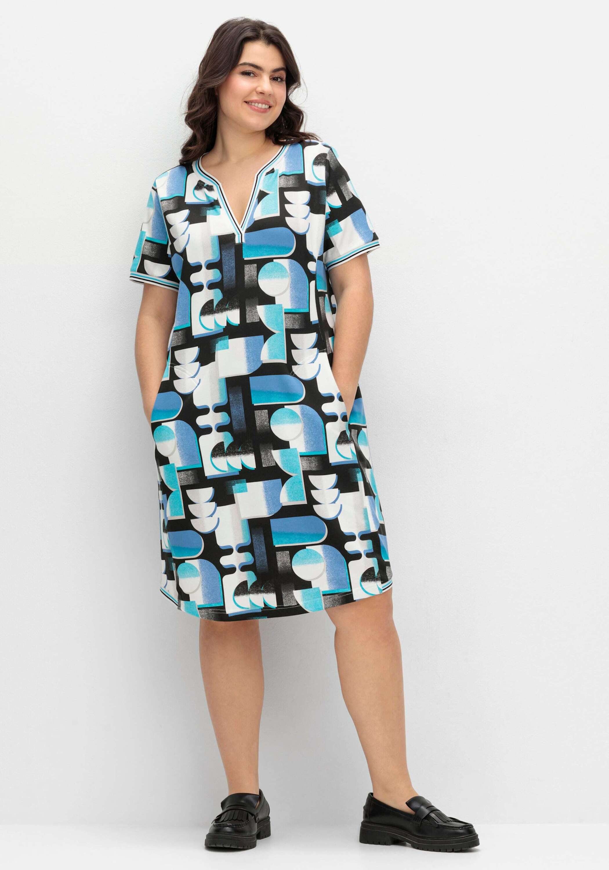 Jerseykleid Sweatkleid Kurzarm