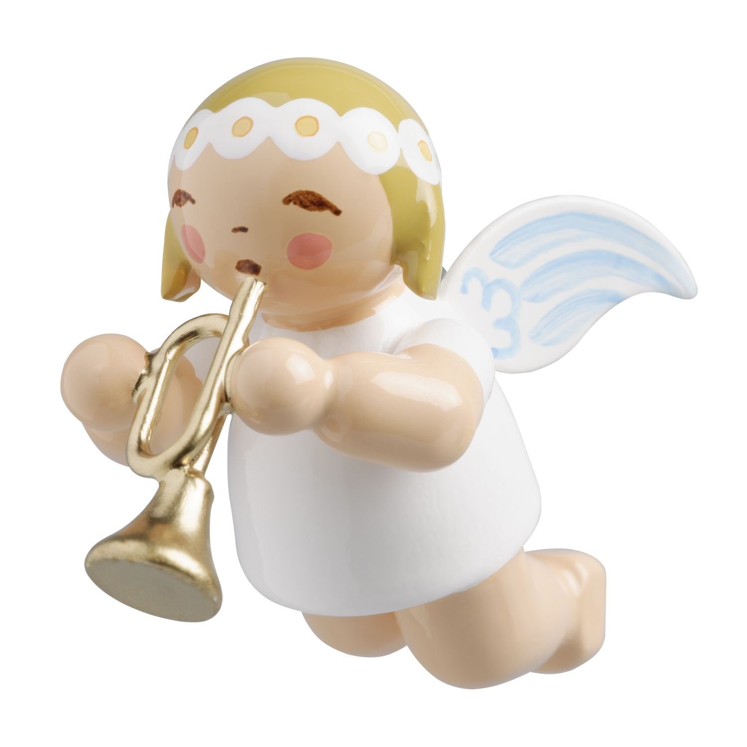Weihnachtsfigur Schwebeengel Klein mit Trompete 6307/36