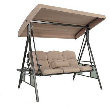 HOME DELUXE Hollywoodschaukel DESCANSO, 3-Sitzer, ohne Abdeckung, inkl. Auflagen - B/H/L 115x195x198 cm I Gartenliege Schaukelliege