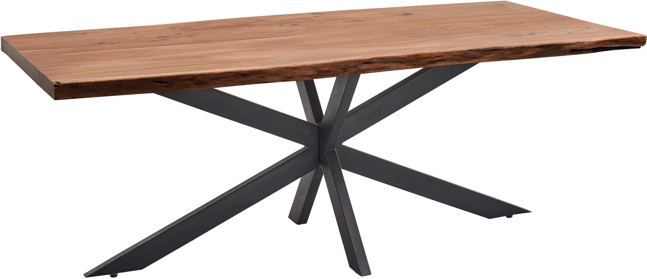 Stolkom Esstisch "Jaro" 200 cm breit mit Massivholz mit Baumkante günstig online kaufen