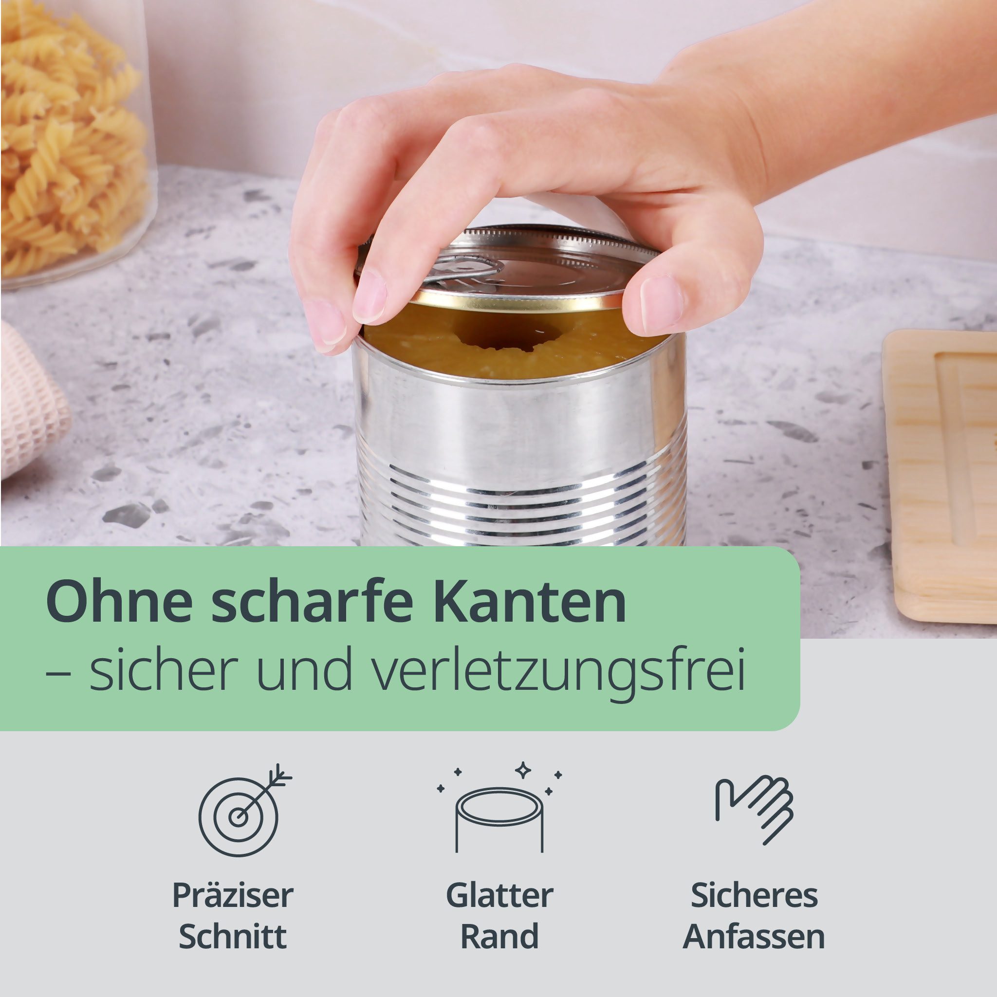 ADE Elektrischer Dosenöffner, praktischer Deckelöffner mit Magnet und Haken, perfekt für Senioren, einhändige Bedienung, ohne scharfe Kanten