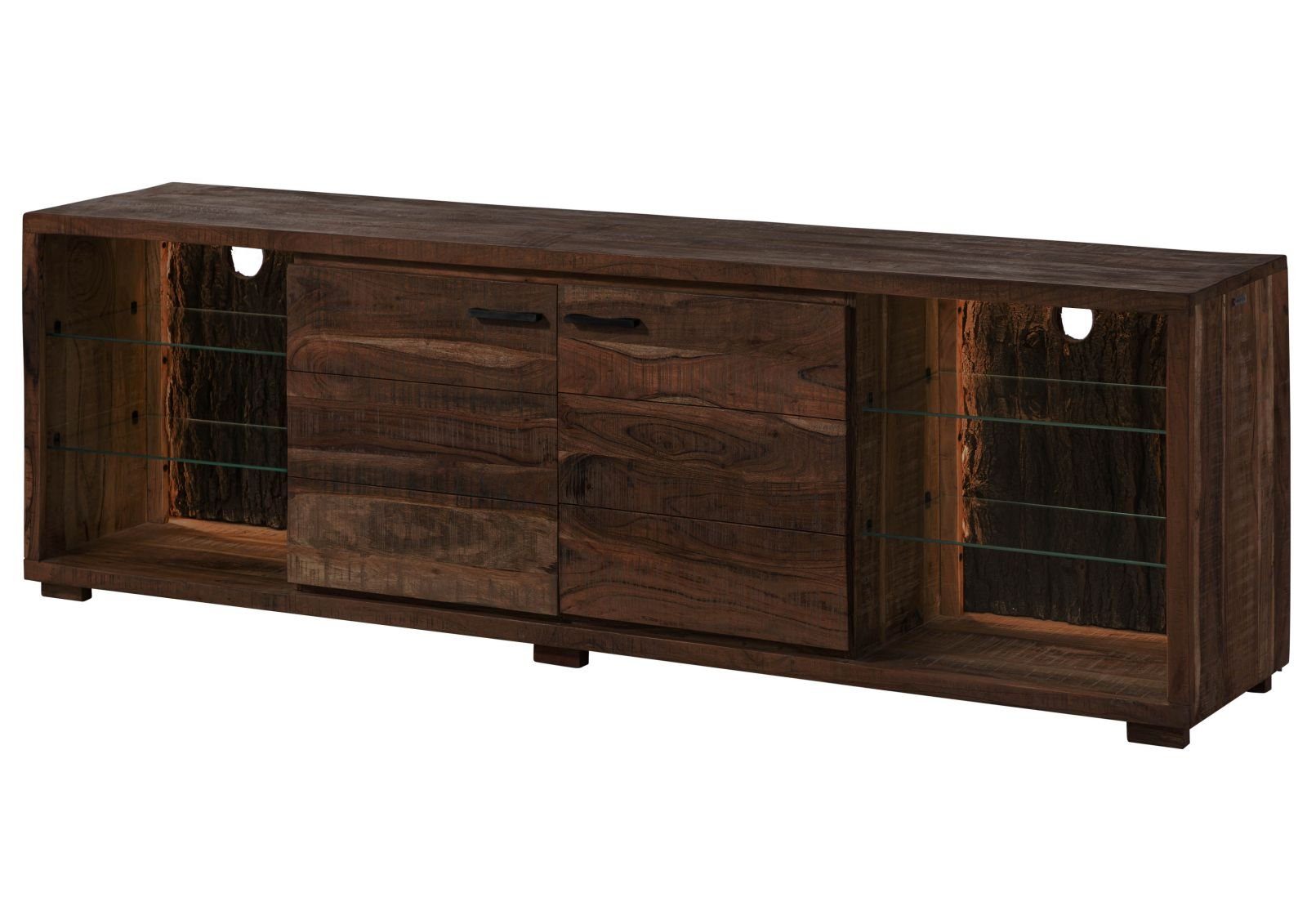 Massivmoebel24 TV-Board (TV-Board Akazie 200x40x63 dunkelbraun günstig online kaufen