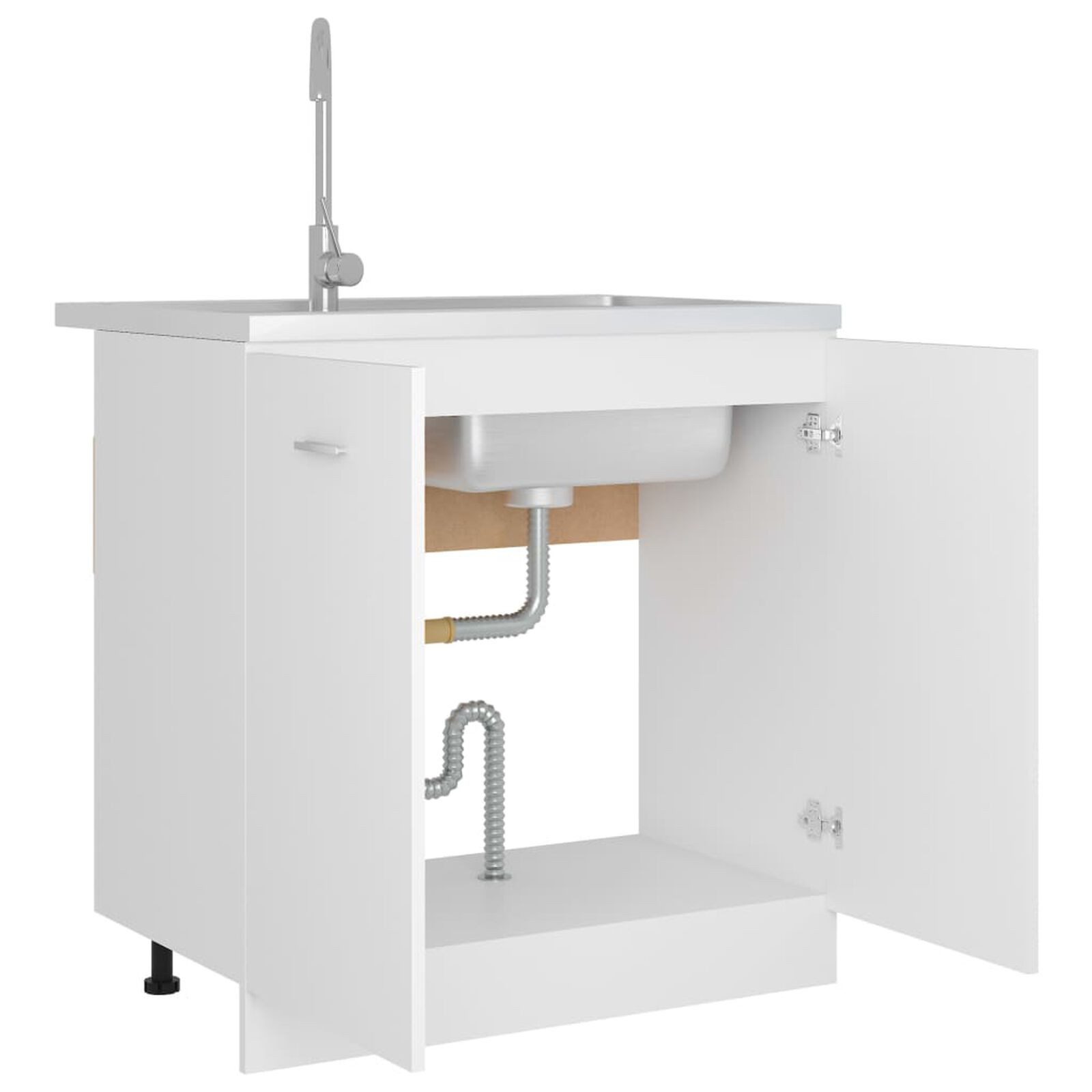 DOTMALL Spülenschrank Spülenunterschrank Lyon Weiß 80x46x81,5 günstig online kaufen