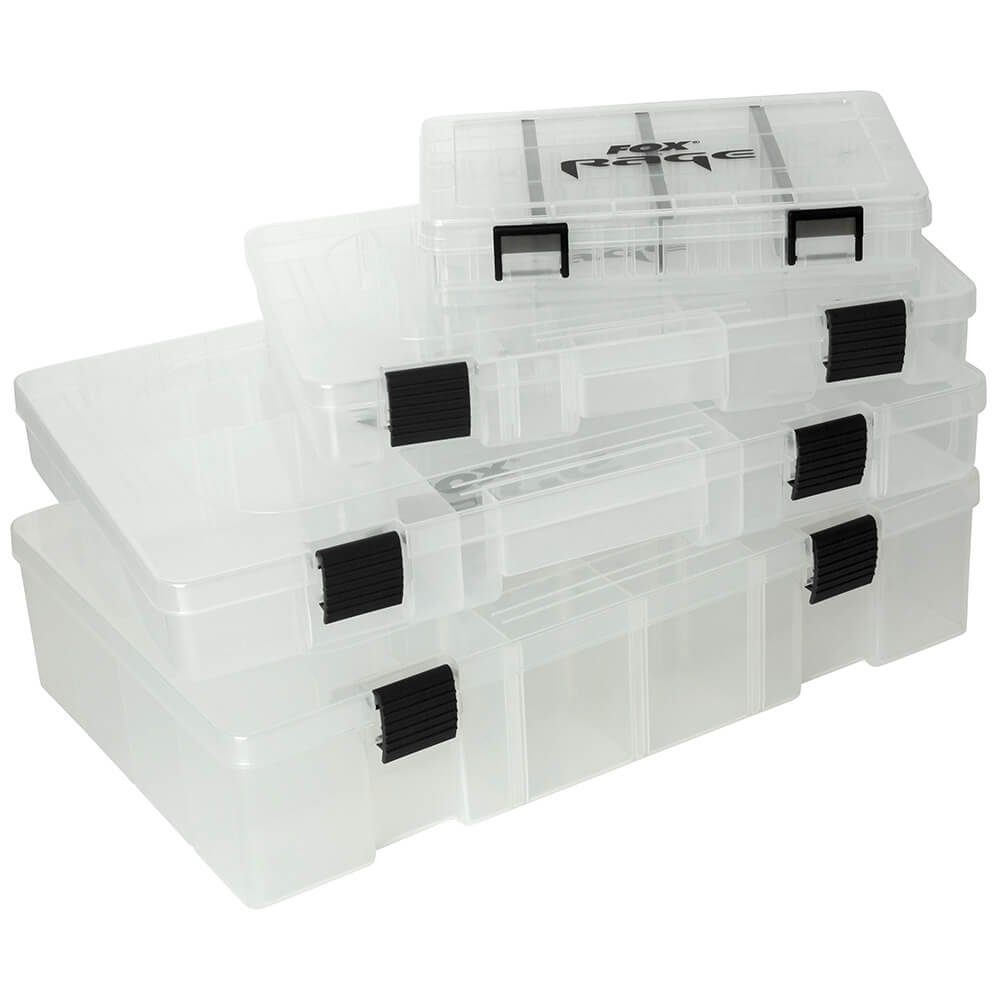 Fox Rage Angelkoffer Fox Rage Storage Box Aufbewahrungsbox klar (1 St), Perfekt für die Aufbewahrung all Ihrer Köder und kleinen Utensilien, Strapazierfähiger Kunststoff, Klare Außenhülle, um den Inhalt sehen zu können, Fox Rage Logo auf dem Deckel