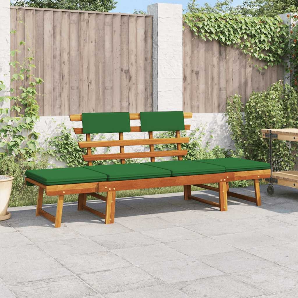 furnicato Gartenbank mit Auflagen 2-in-1 190 cm Massivholz (1-St)