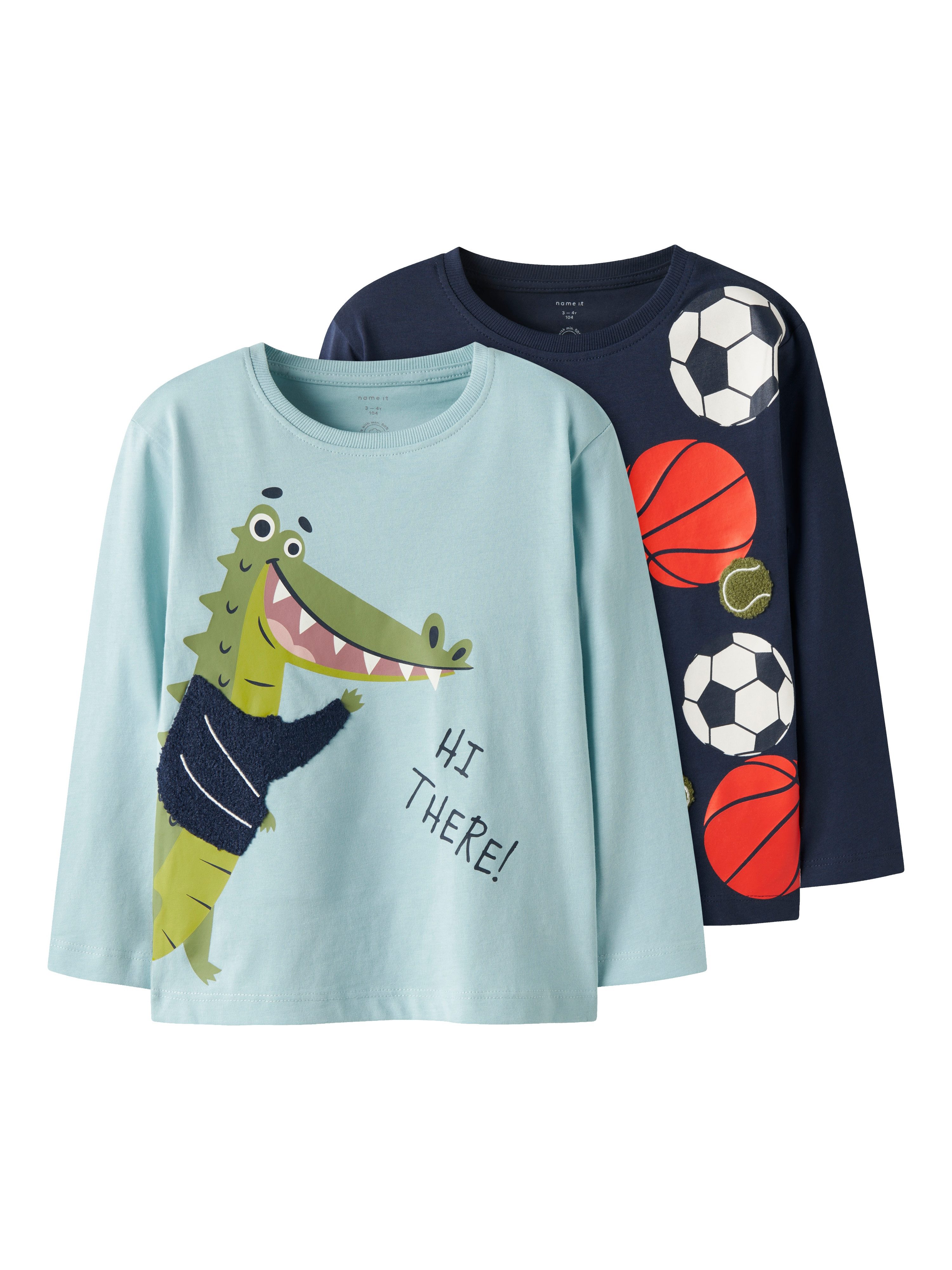 T-Shirt NMMKINGSTON 2P LS NREG TOP PB