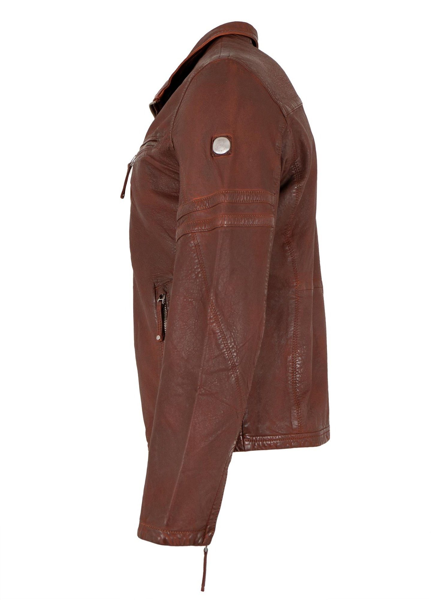 Jilani Lederjacke Tokio Jilani - Herren Lederjacke Lammnappa rotbraun günstig online kaufen