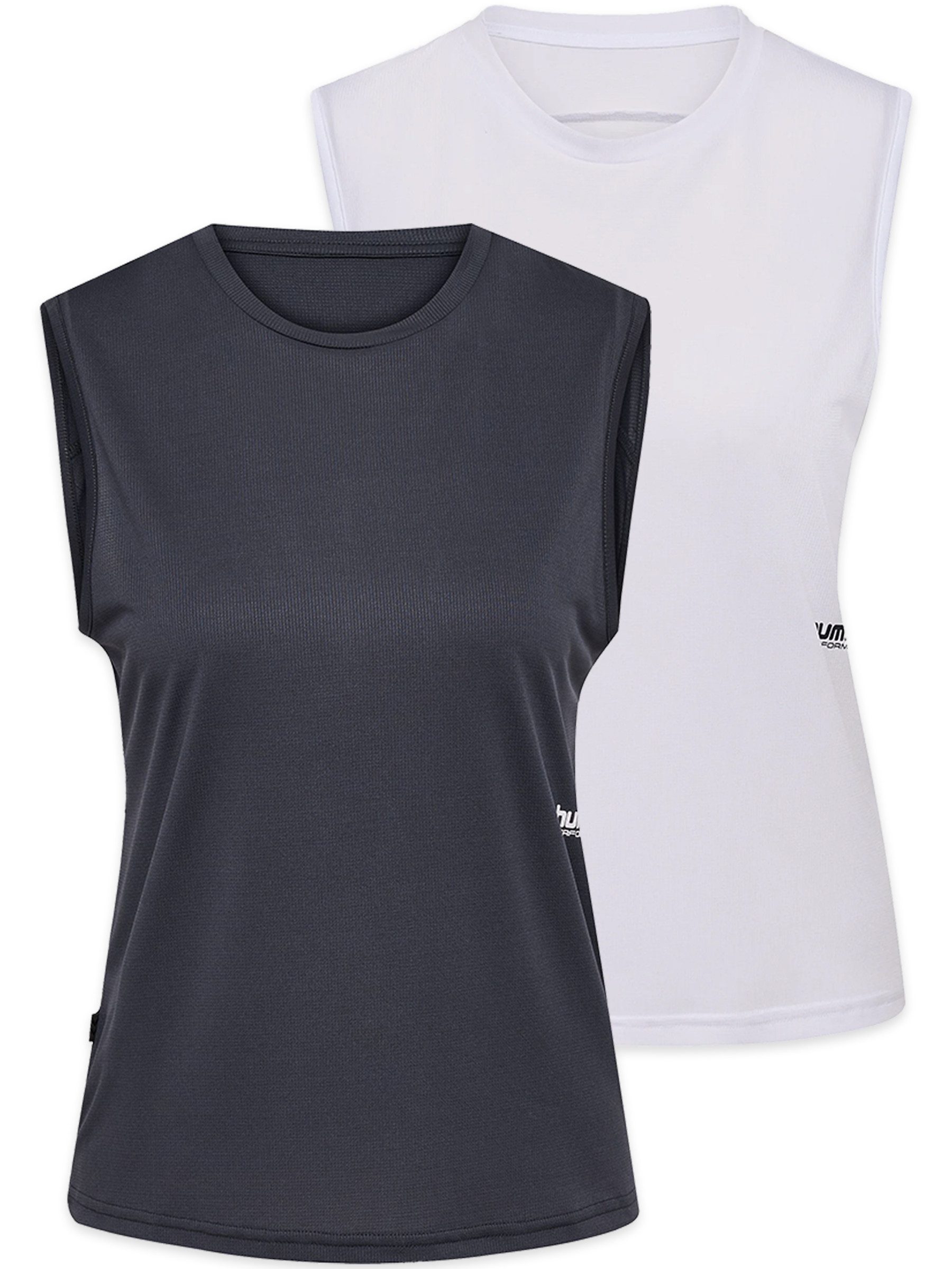 hummel Shirttop Ärmellos Rundhals Unifarben Workout für Damen (2-tlg) hmlPULSE WORKOUT W TANKTOP