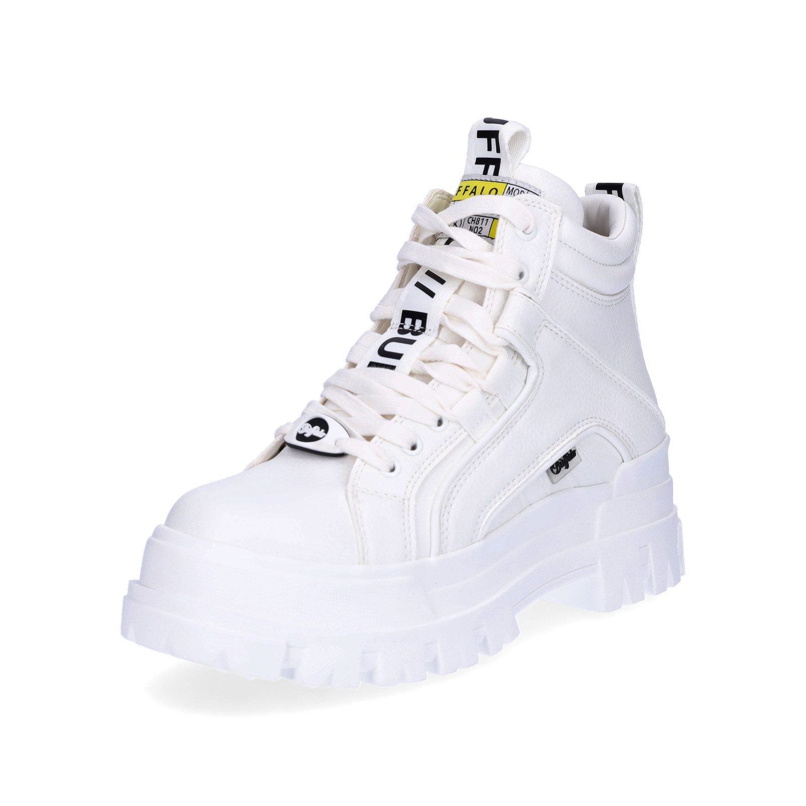 Buffalo Buffalo Damen Plateau Schnürboot Aspha NC Mid weiß Schnürboots günstig online kaufen
