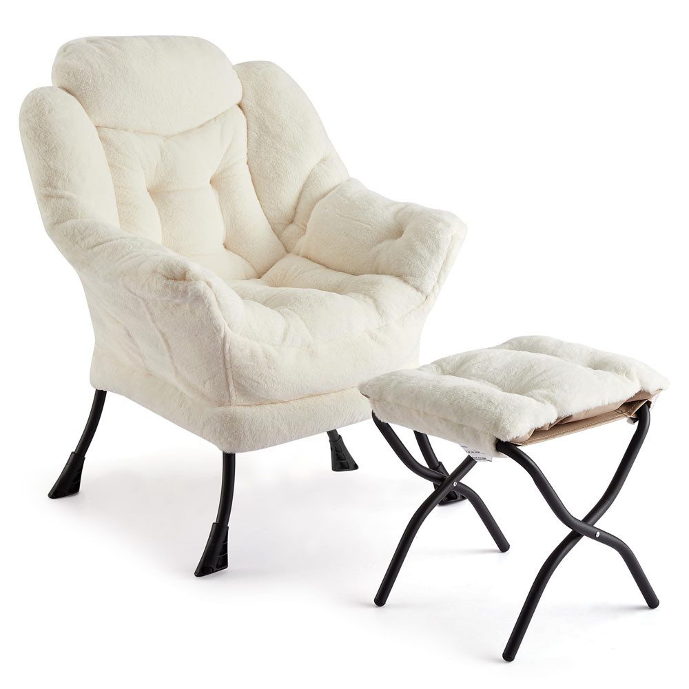 GarveeMore Ohrensessel Fauler Stuhl mit Ottoman Modern Lounge Akzent Stuhl