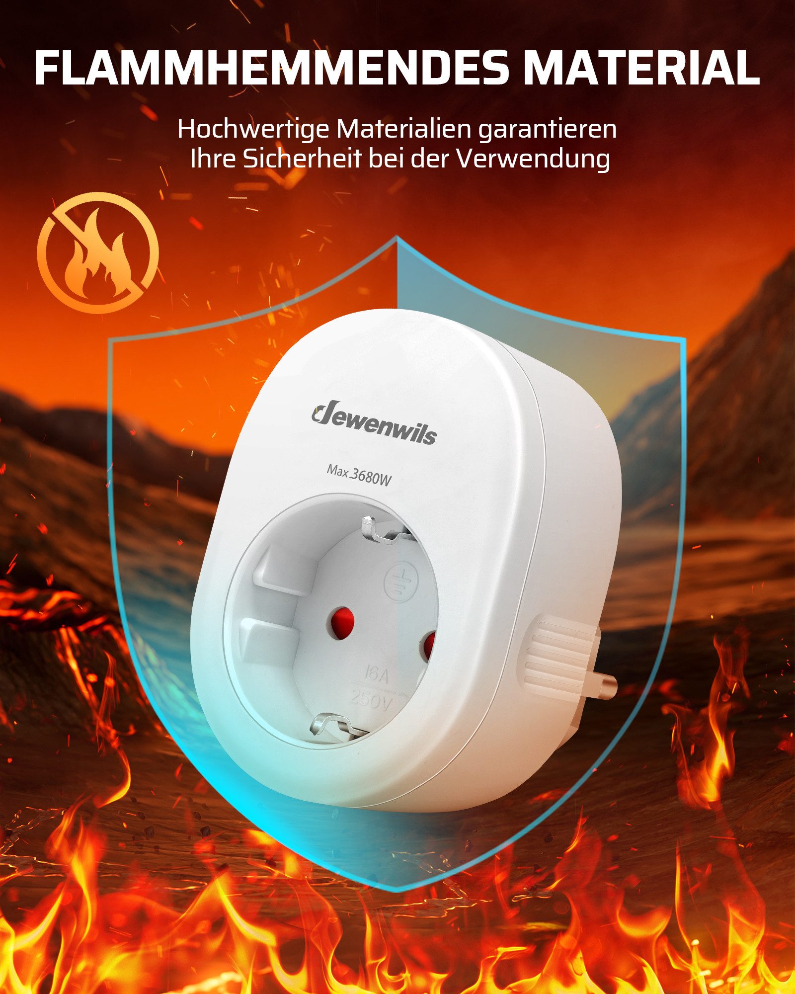 DEWENWILS Funksteckdose mit Fernbedienung, max. 3680 W, 2-St., 1 Steckdose + 2 Fernbedieungen, 30M Reichweite – Bild 5 von 5