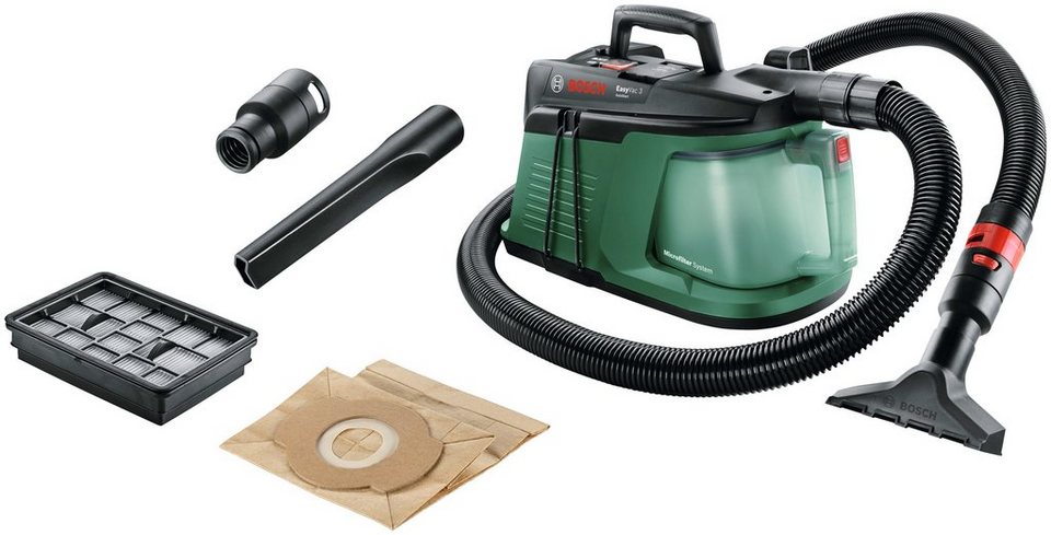 Bosch Home & Garden Bodenstaubsauger EasyVac 3, 700,00 W, mit Beutel, 2,1  l, Sämtliches Zubehör wird für eine bequeme Aufbewahrung direkt am Sauger  verstaut