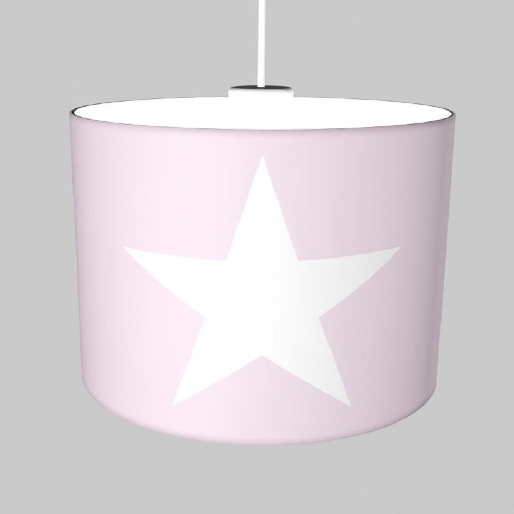 AURUM Hängeleuchte Hängelampe Pastell-Rosa mit Stern weiss, Diameter 35cm, ohne Leuchtmittel