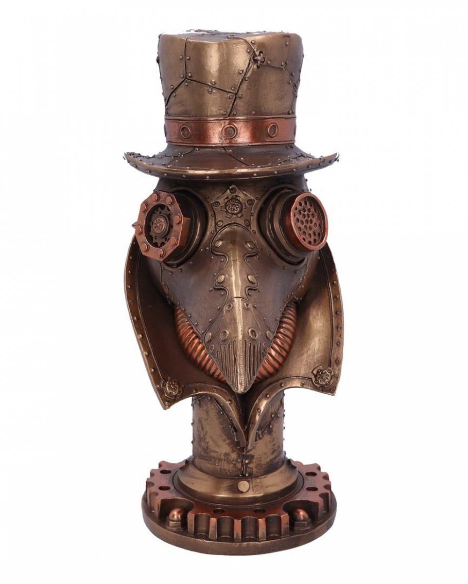 Pestdoktor Steampunk als Horror-Shop Figur Bronzefarbene Dekofigur Büste