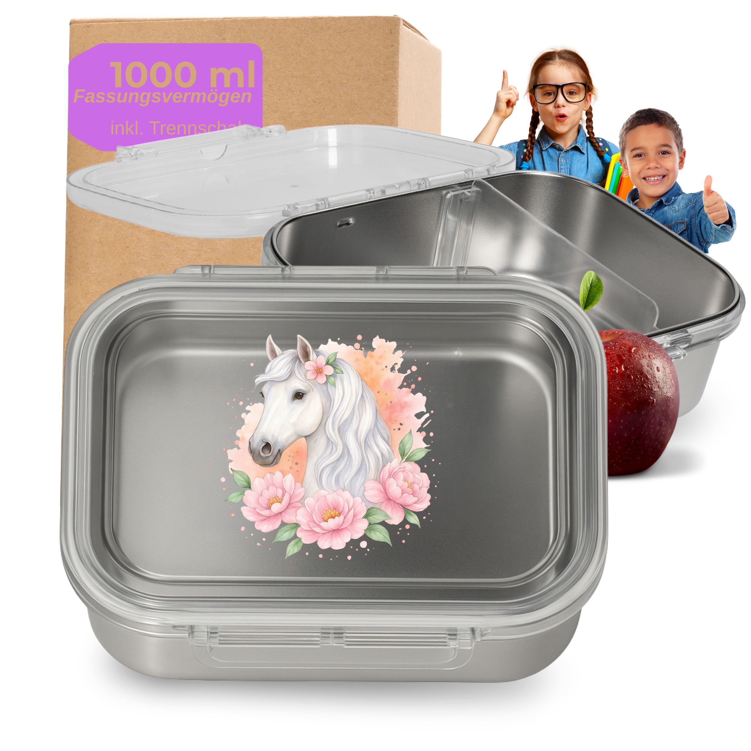 elasto Lunchbox Motiv Brotdose für Kinder 1000 ml für Schule und Kindergarten